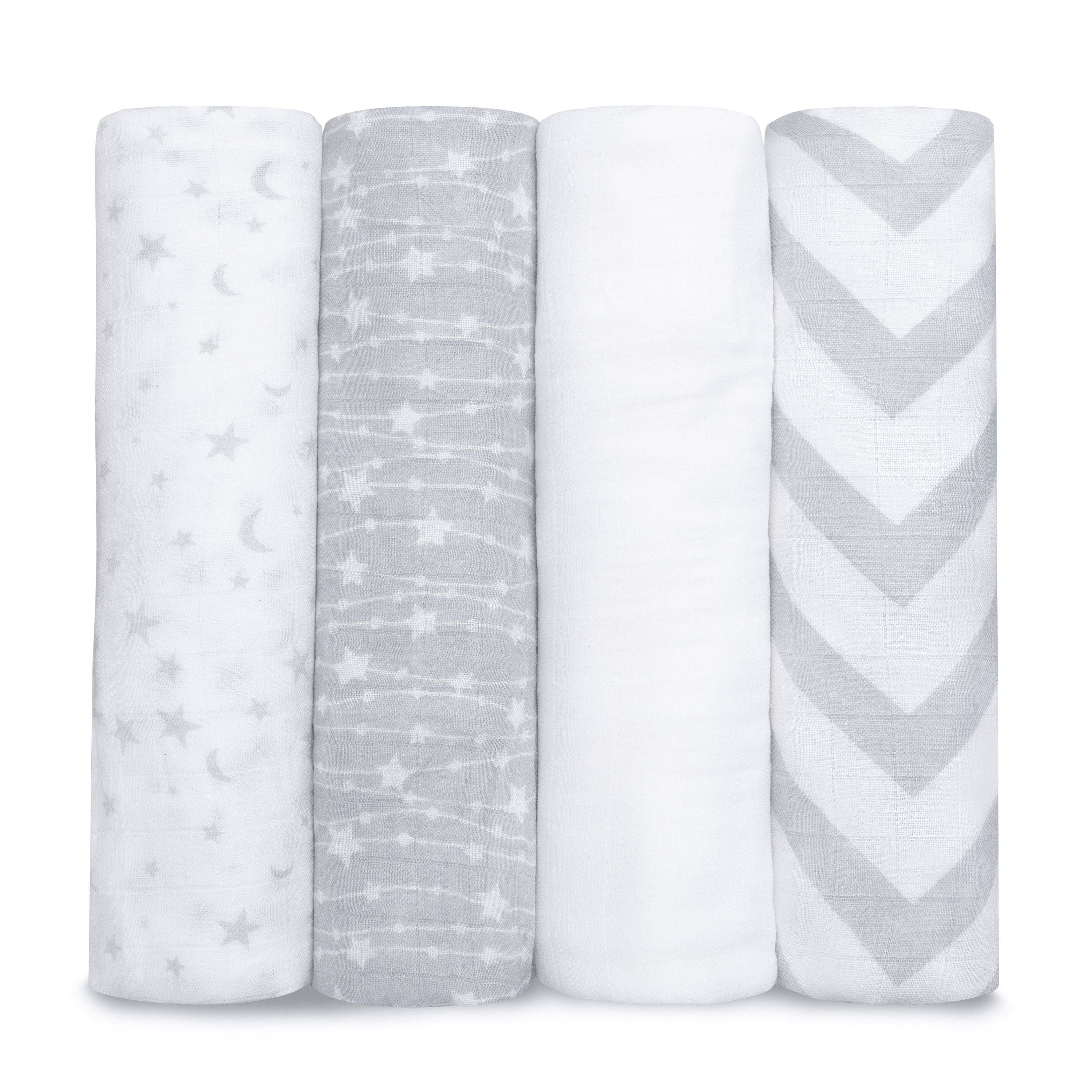 Muslin Swaddle Blankets, Pack of 4: Green