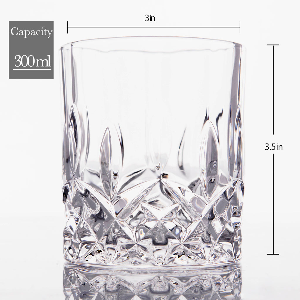 Crystal Cut Old Fashioned Whiskey Glasses 10oz (1pc)