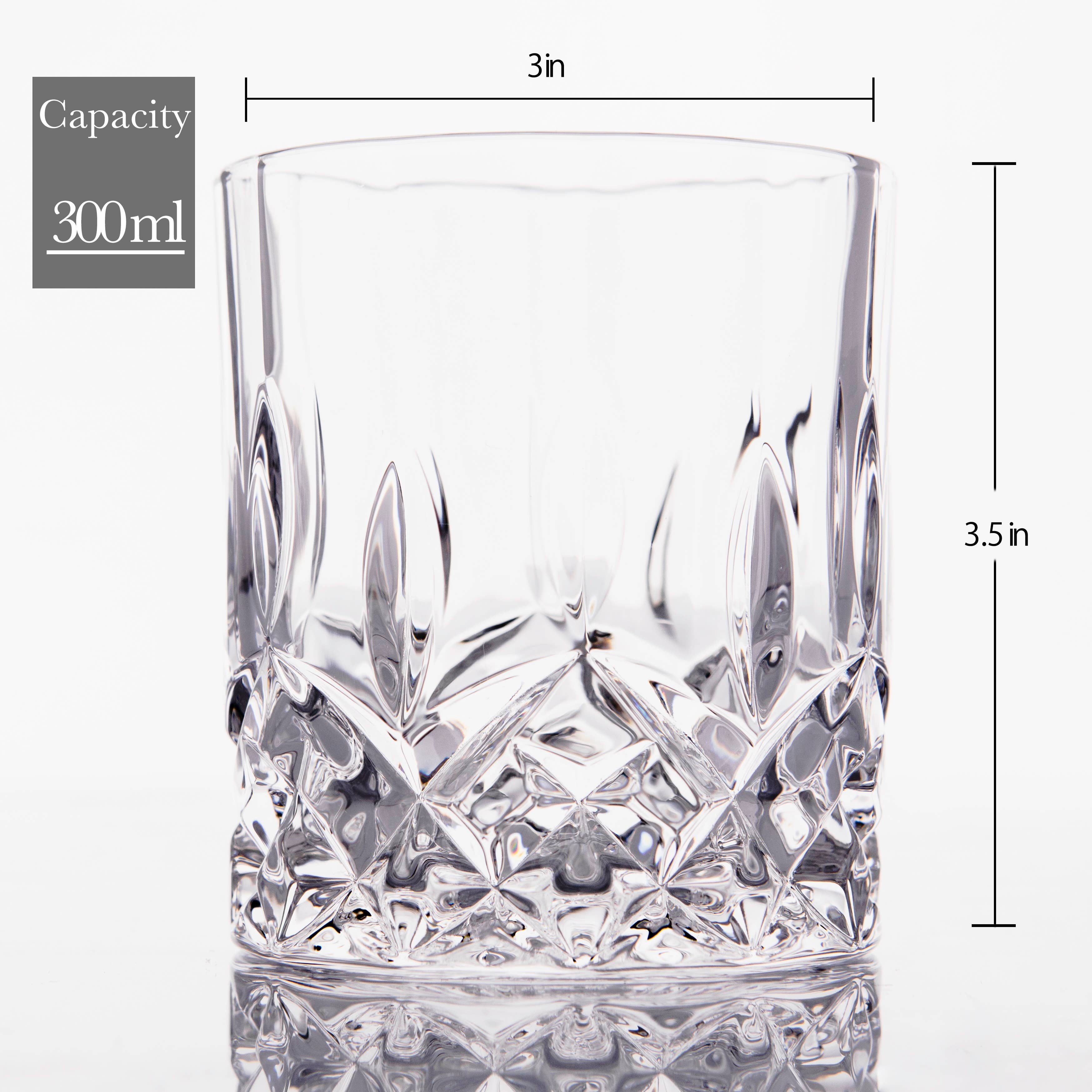 Crystal Cut Old Fashioned Whiskey Glasses 10oz (1pc)