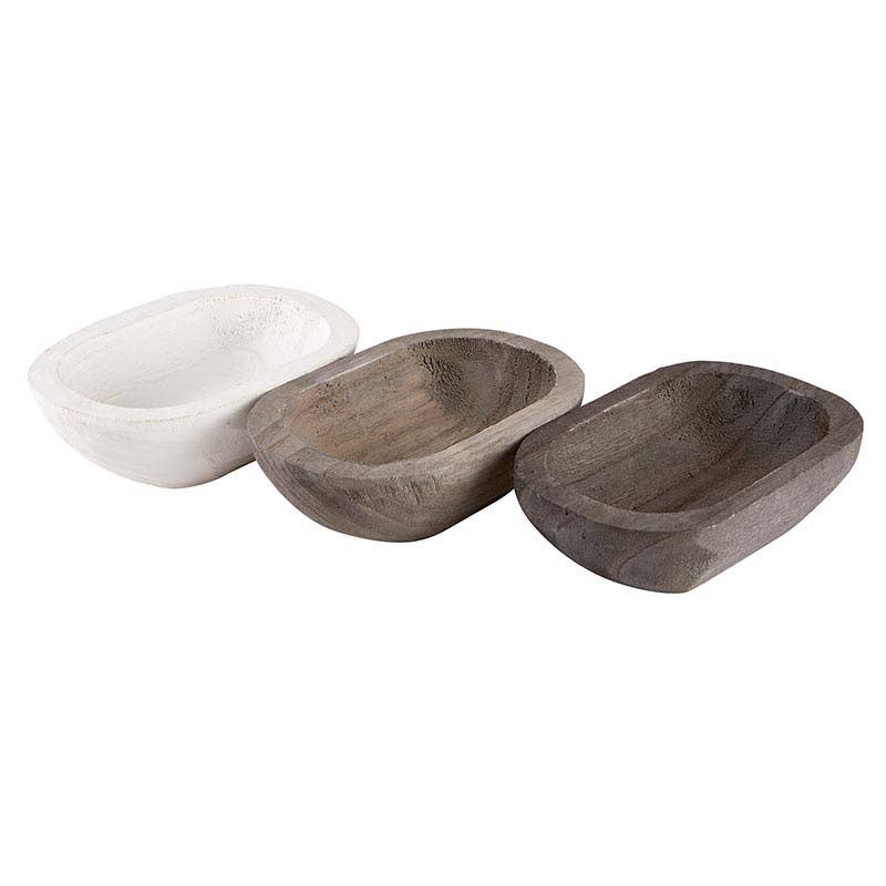 Candle Set Wood Bowls