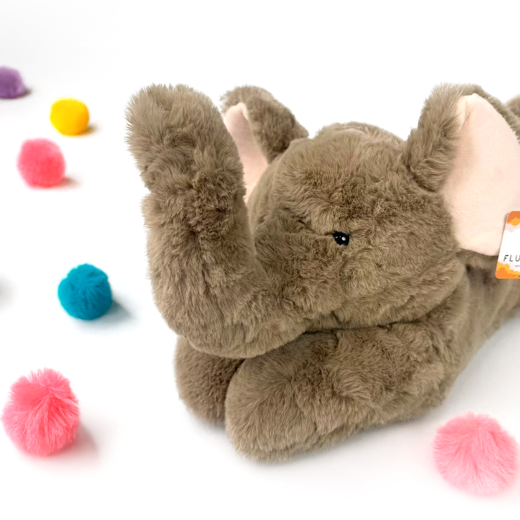 FLUFFERY - Elephant Plush Sleeping Pillow (37" & 45") Furry Gift