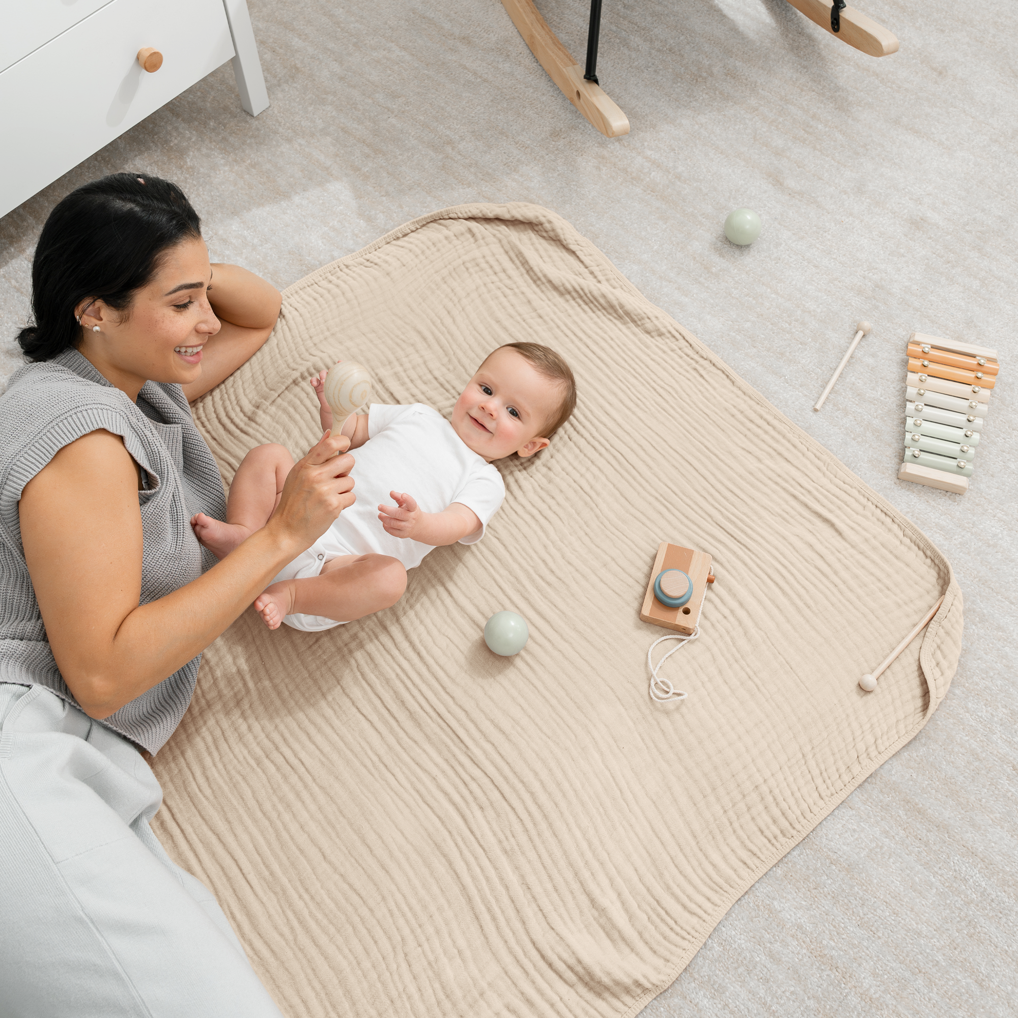 Muslin Baby Blanket: Mauve