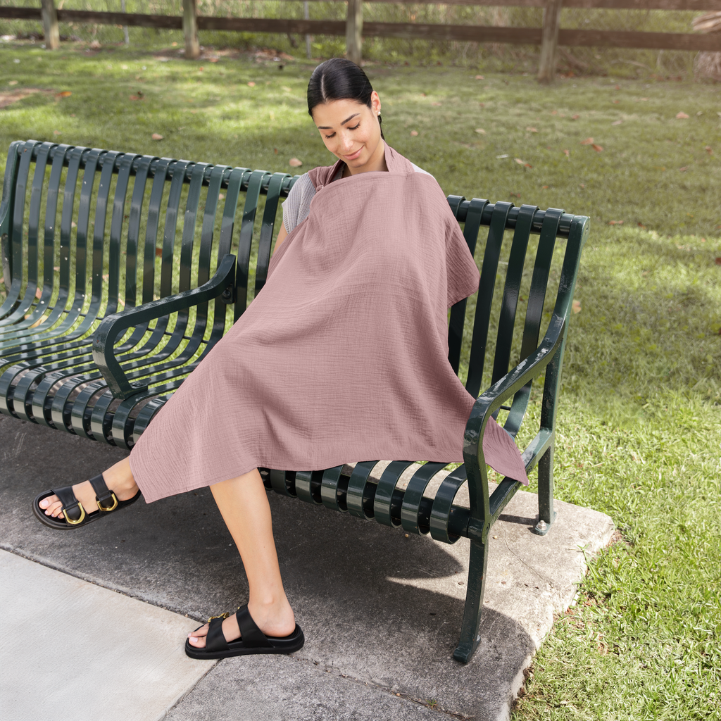 Muslin Nursing Cover -  Blush and Mauve