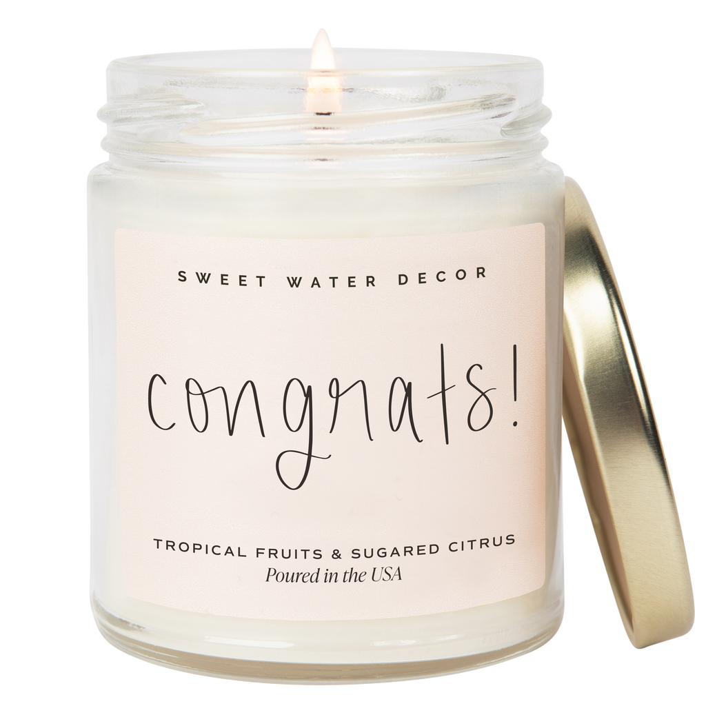 Congrats! 9 oz Soy Candle - Home Decor & Gifts