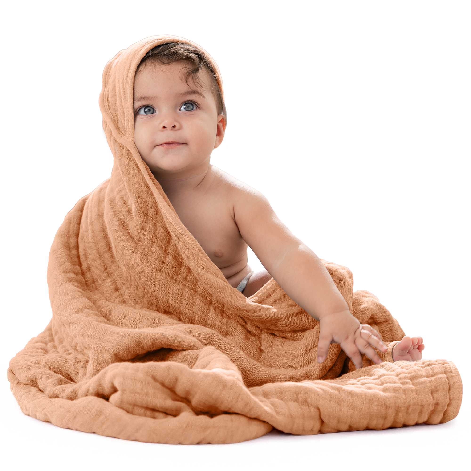 Hooded Baby Towel, Cedar and Sand / Pack of 2