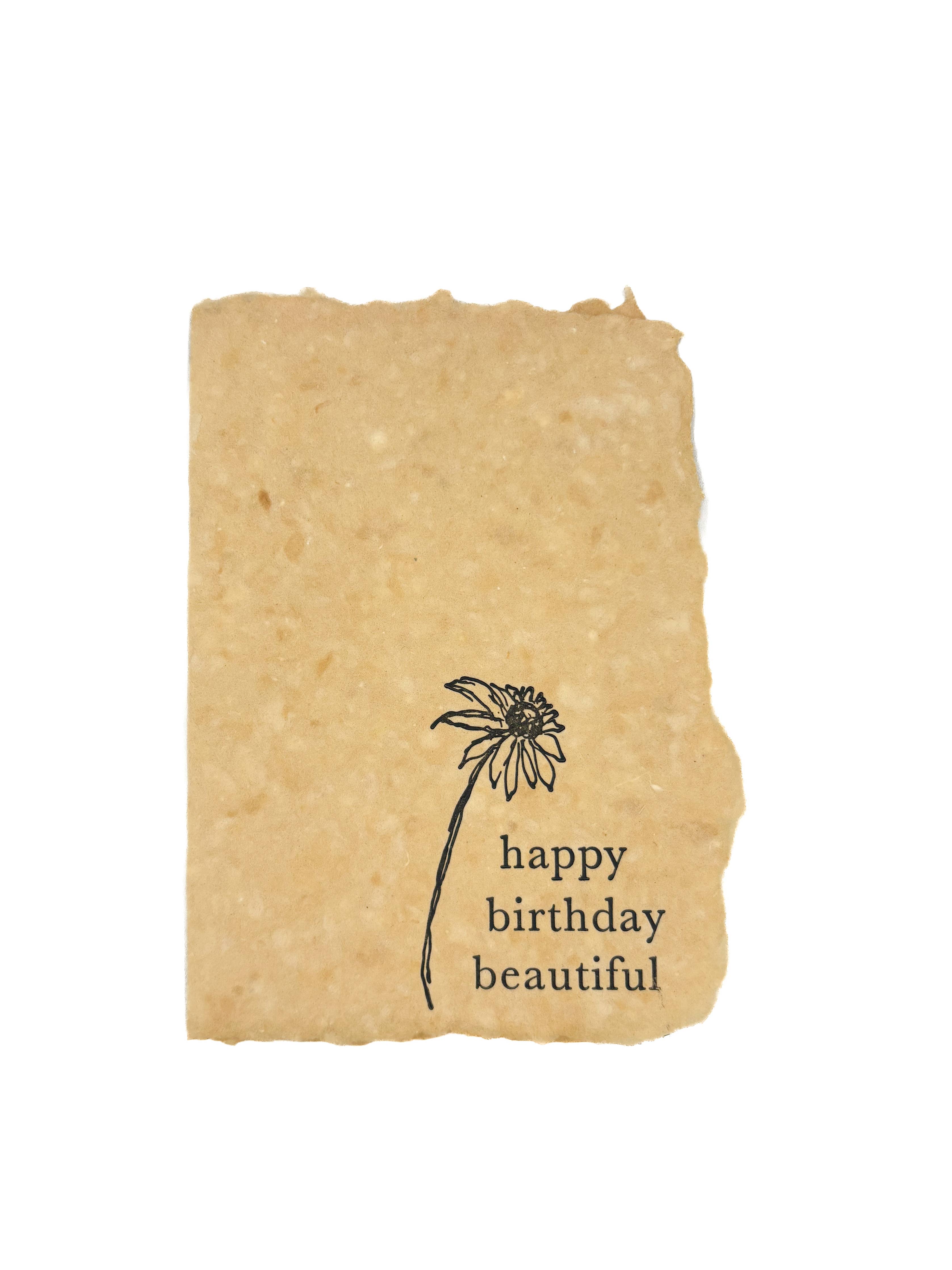 farmette - Happy birthday beautiful flower card