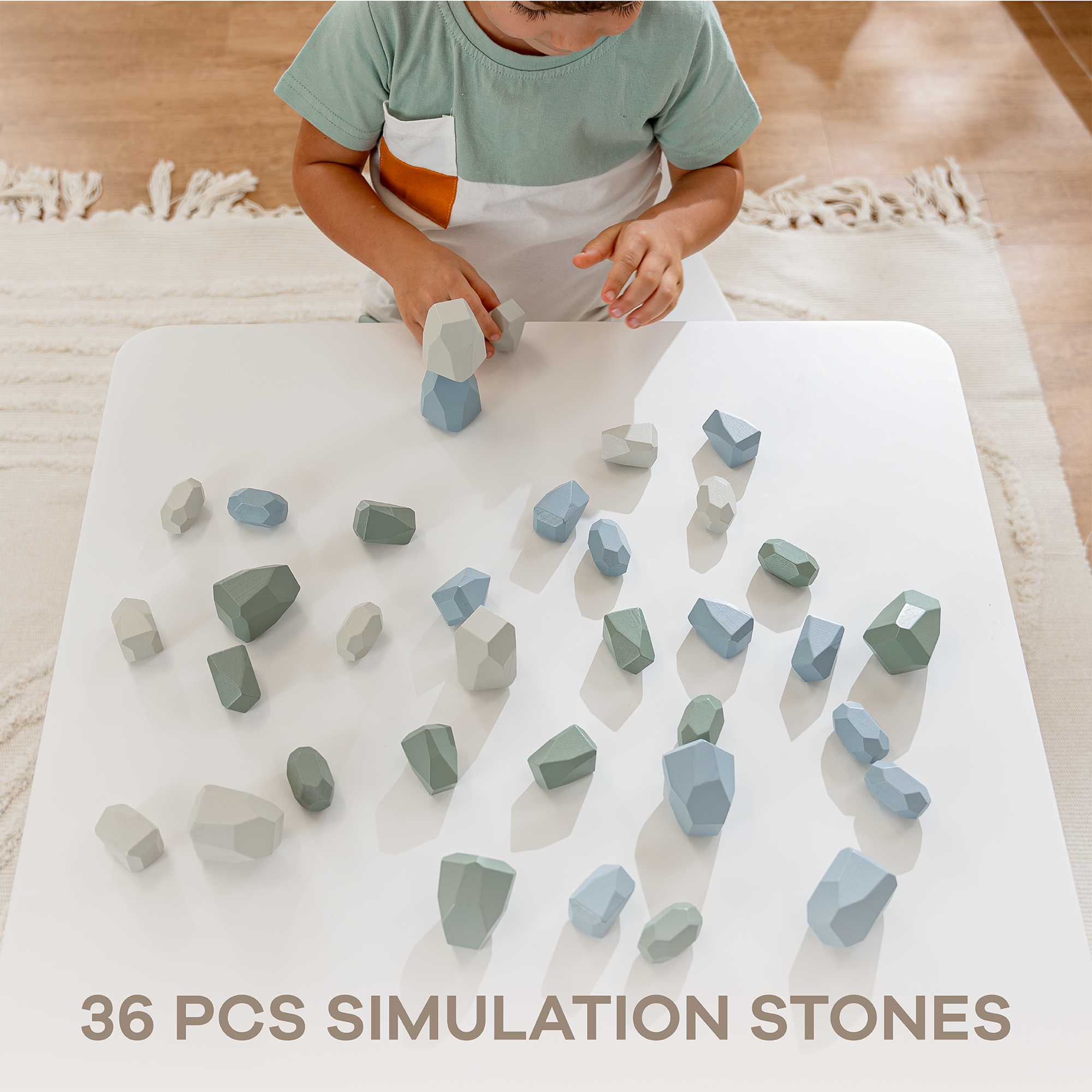 Stacking Rocks, 36 pcs: Boy Pack