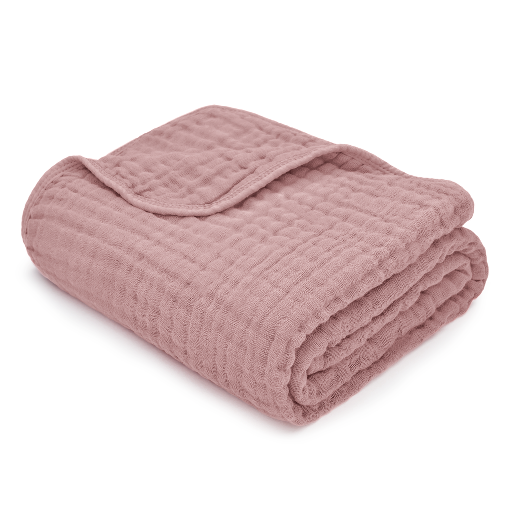 Muslin Baby Blanket: Mauve
