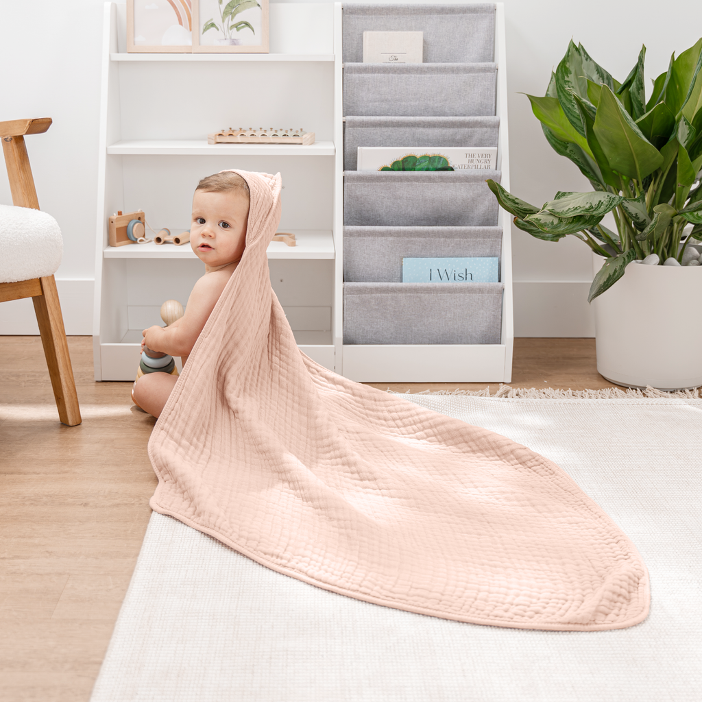 Hooded Baby Towel, Mauve and Blush / Pack of 2