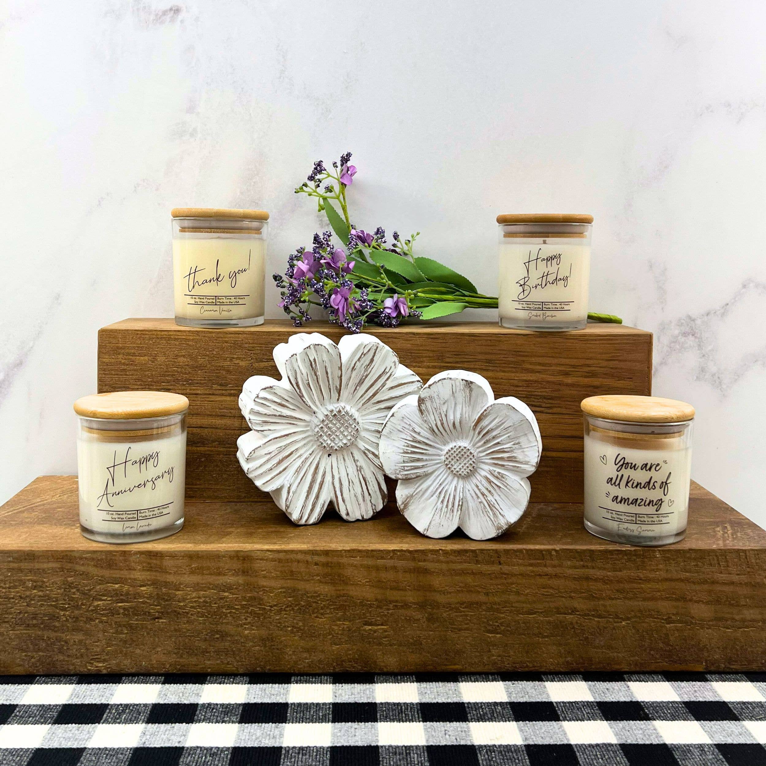 Happy Birthday Candle - Soy Wax Candles - Birthday Candles: Tropical Sunset