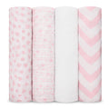 Muslin Swaddle Blankets, Pack of 4: Pink