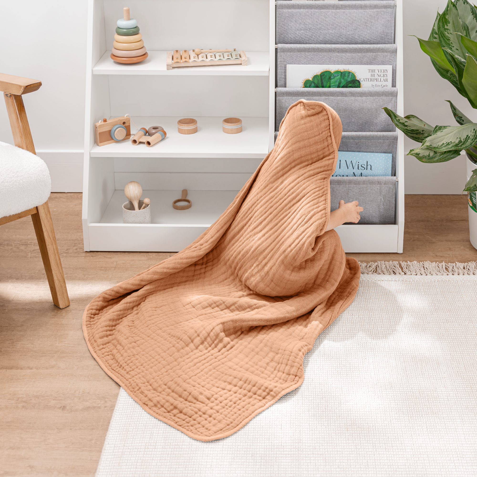 Hooded Baby Towel, Cedar and Sand / Pack of 2