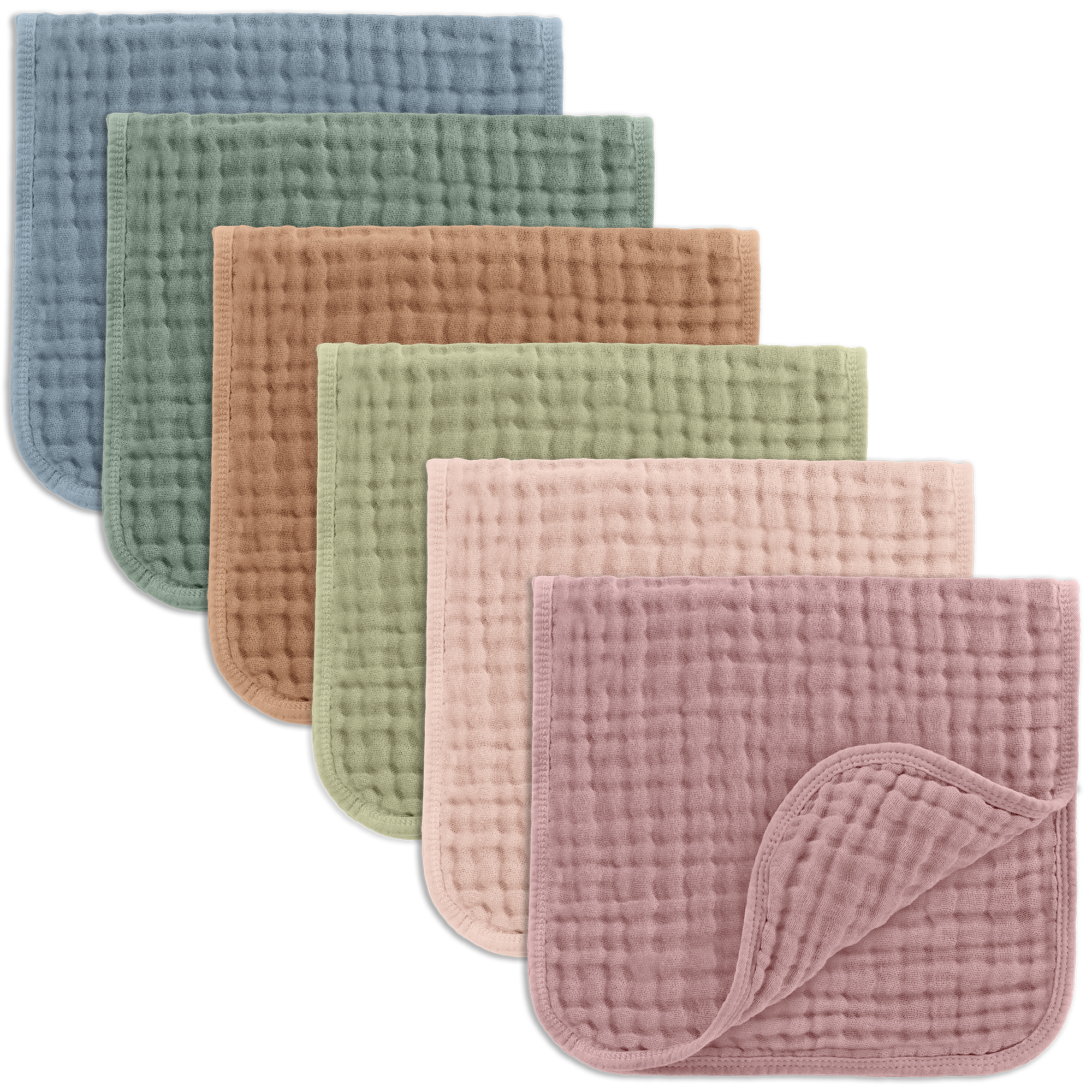Baby Burp Cloths - Multi-Colored / 6-Pack 20”X10”