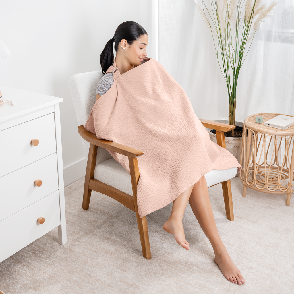 Muslin Nursing Cover -  Blush and Mauve