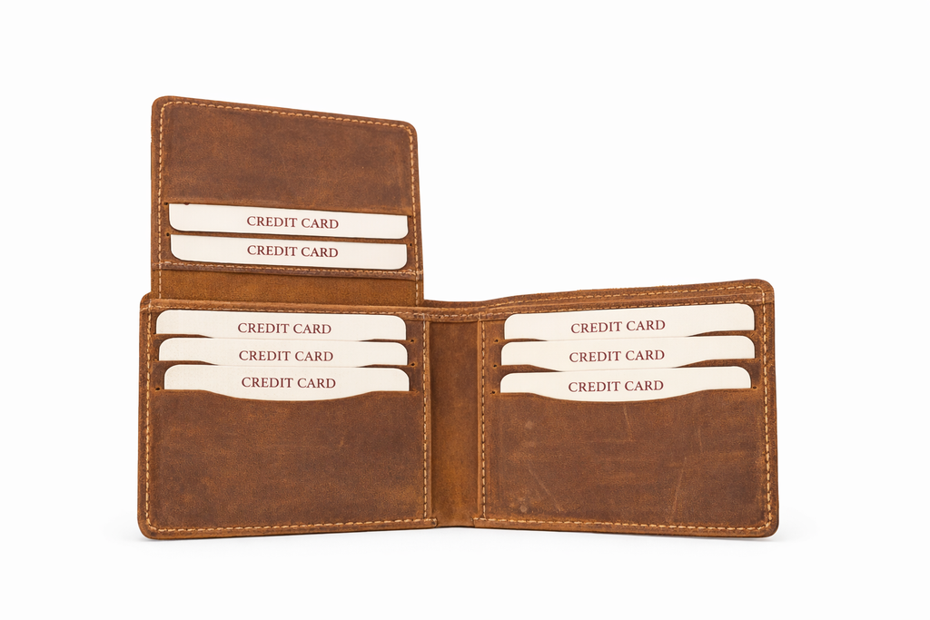 Men’s Bifold Wallet with ID Window : Dark Brown