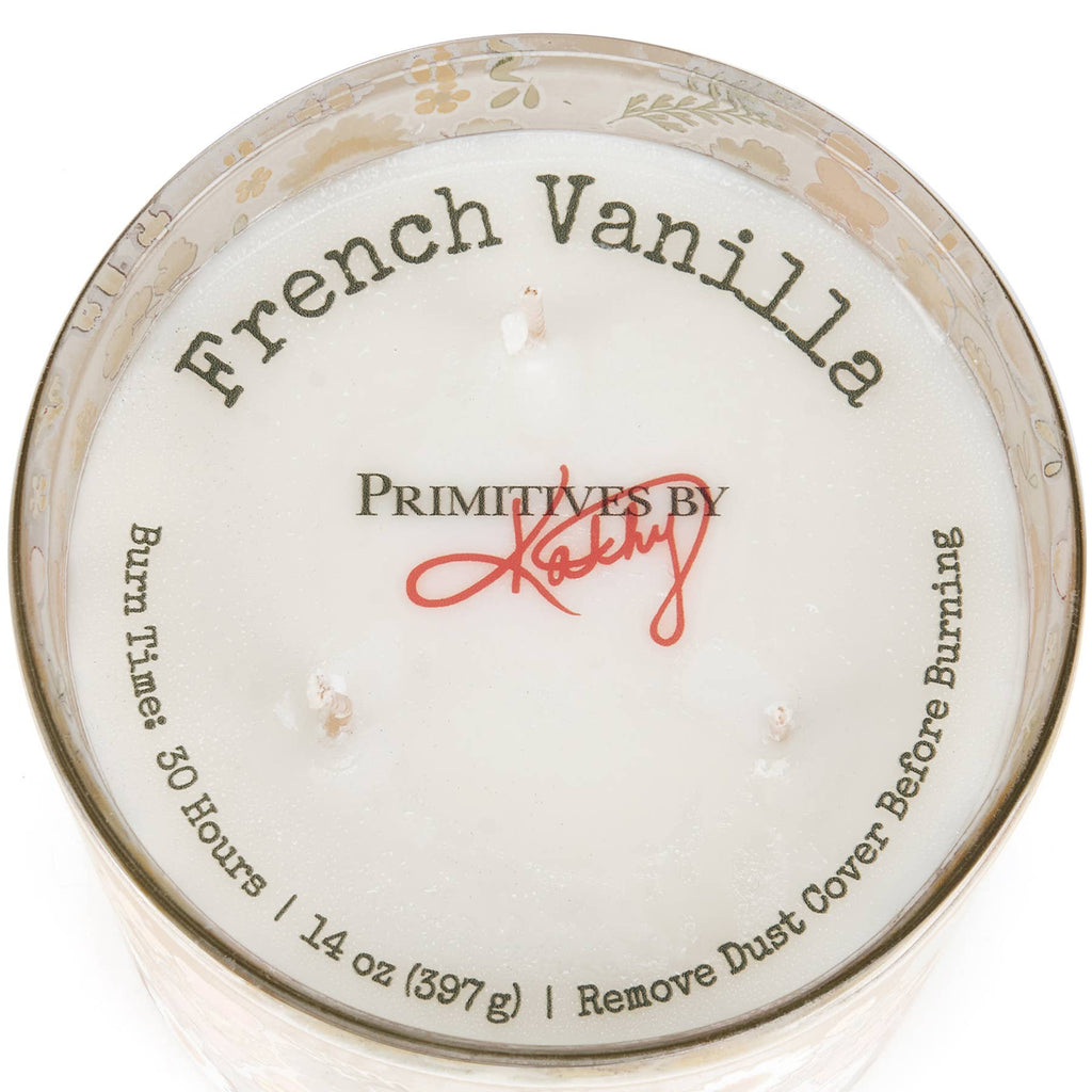 Primitives by Kathy - Orange Flowers Candle