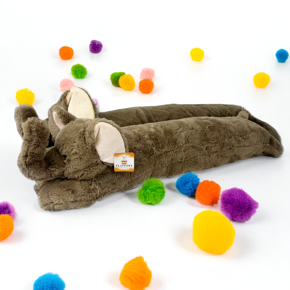 FLUFFERY - Elephant Plush Sleeping Pillow (37" & 45") Furry Gift