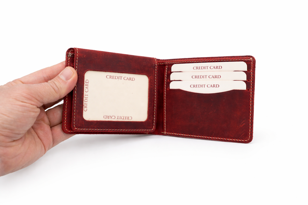 Men’s Leather Bifold Wallet: Brown