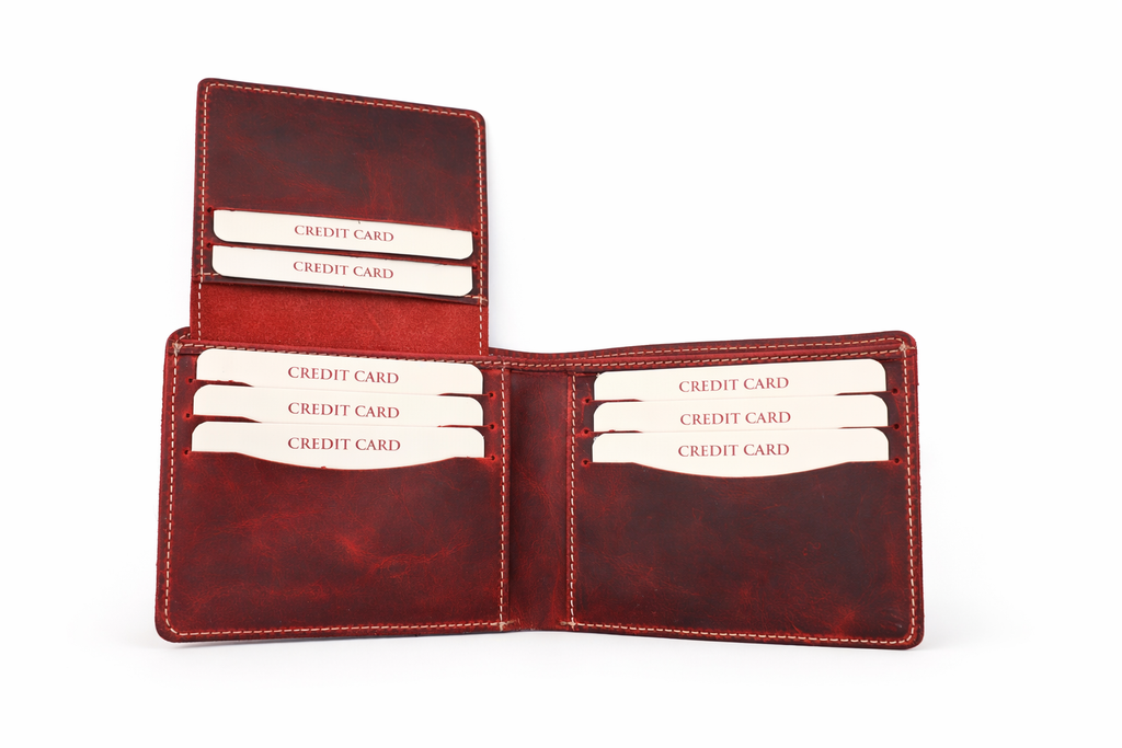 Men’s Leather Bifold Wallet: Brown