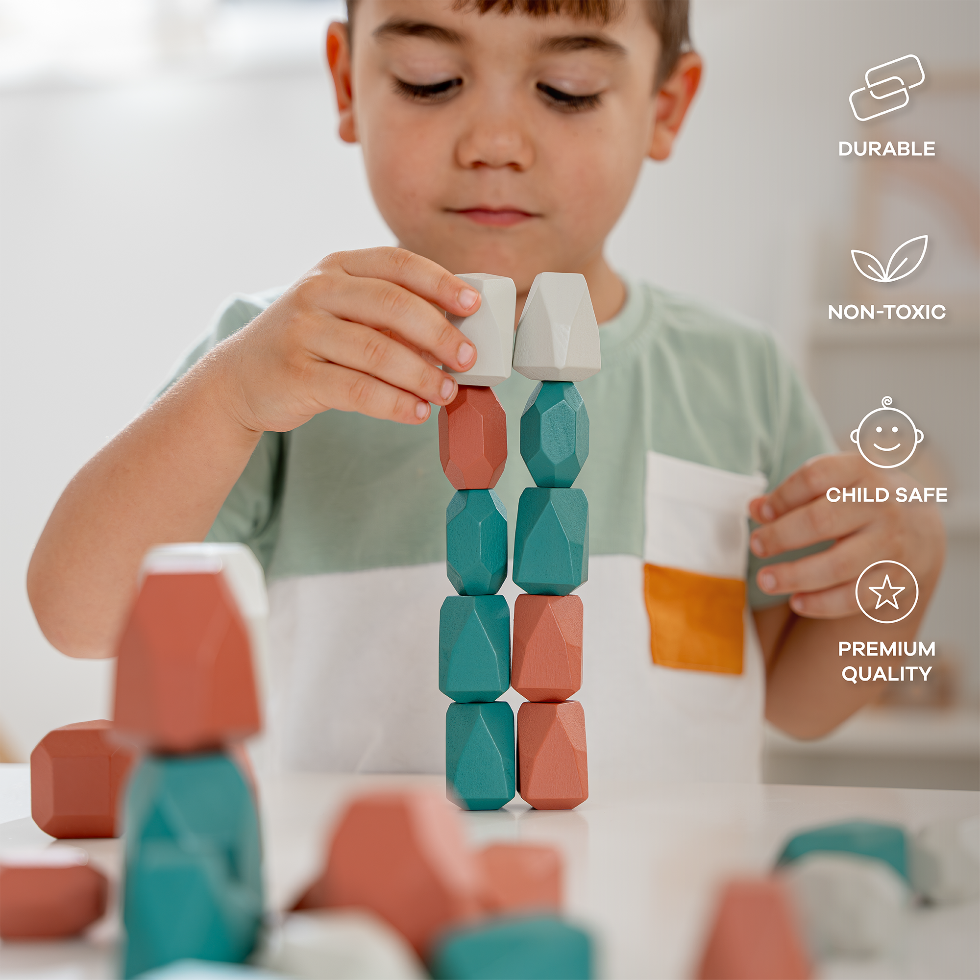 Stacking Rocks, 36 pcs: Boy Pack