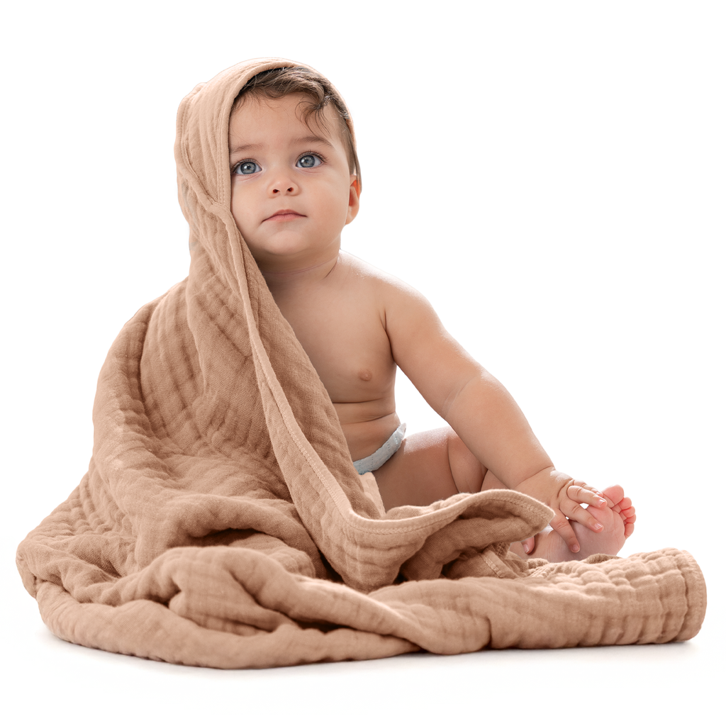 Hooded Baby Towel, Cedar and Sand / Pack of 2