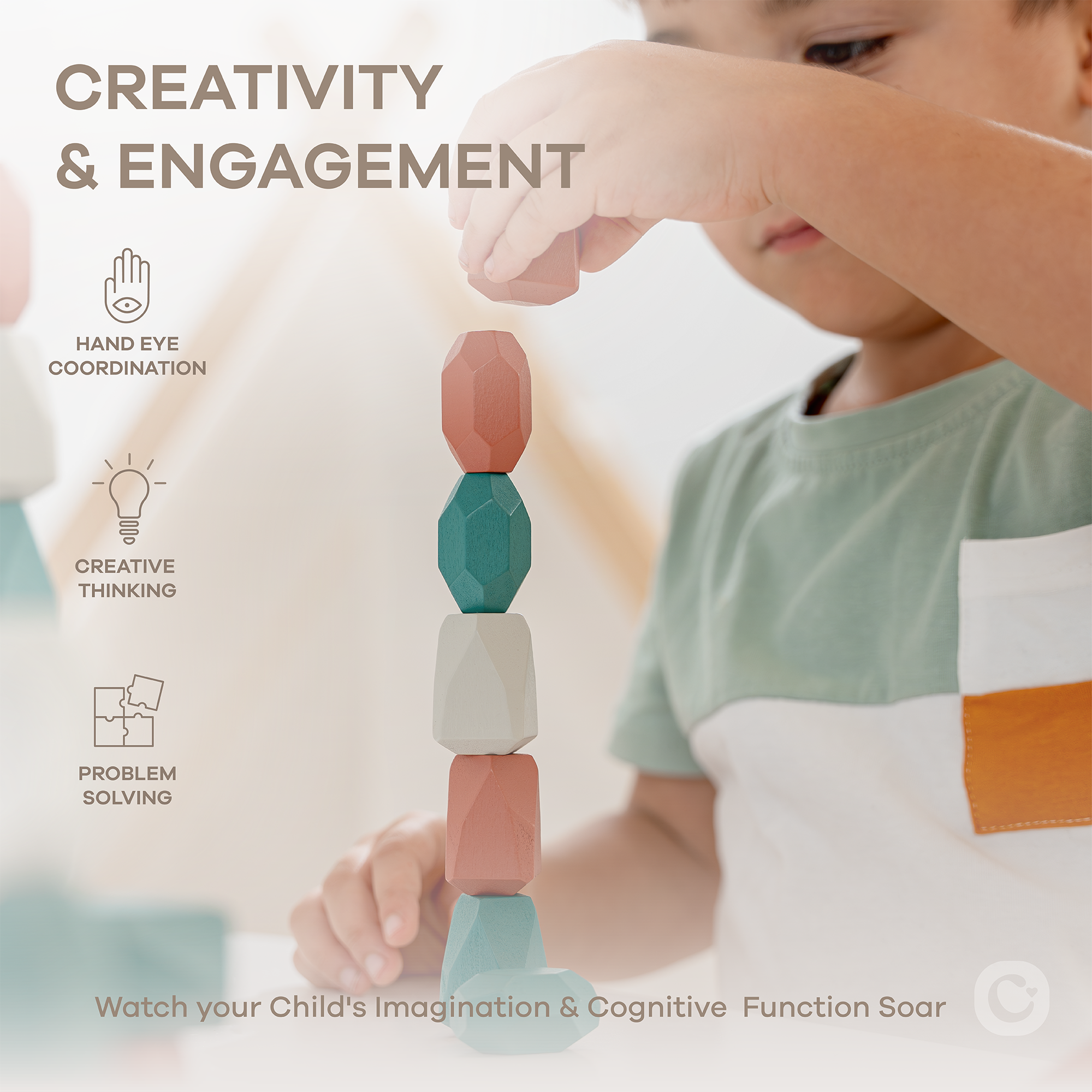 Stacking Rocks, 36 pcs: Boy Pack