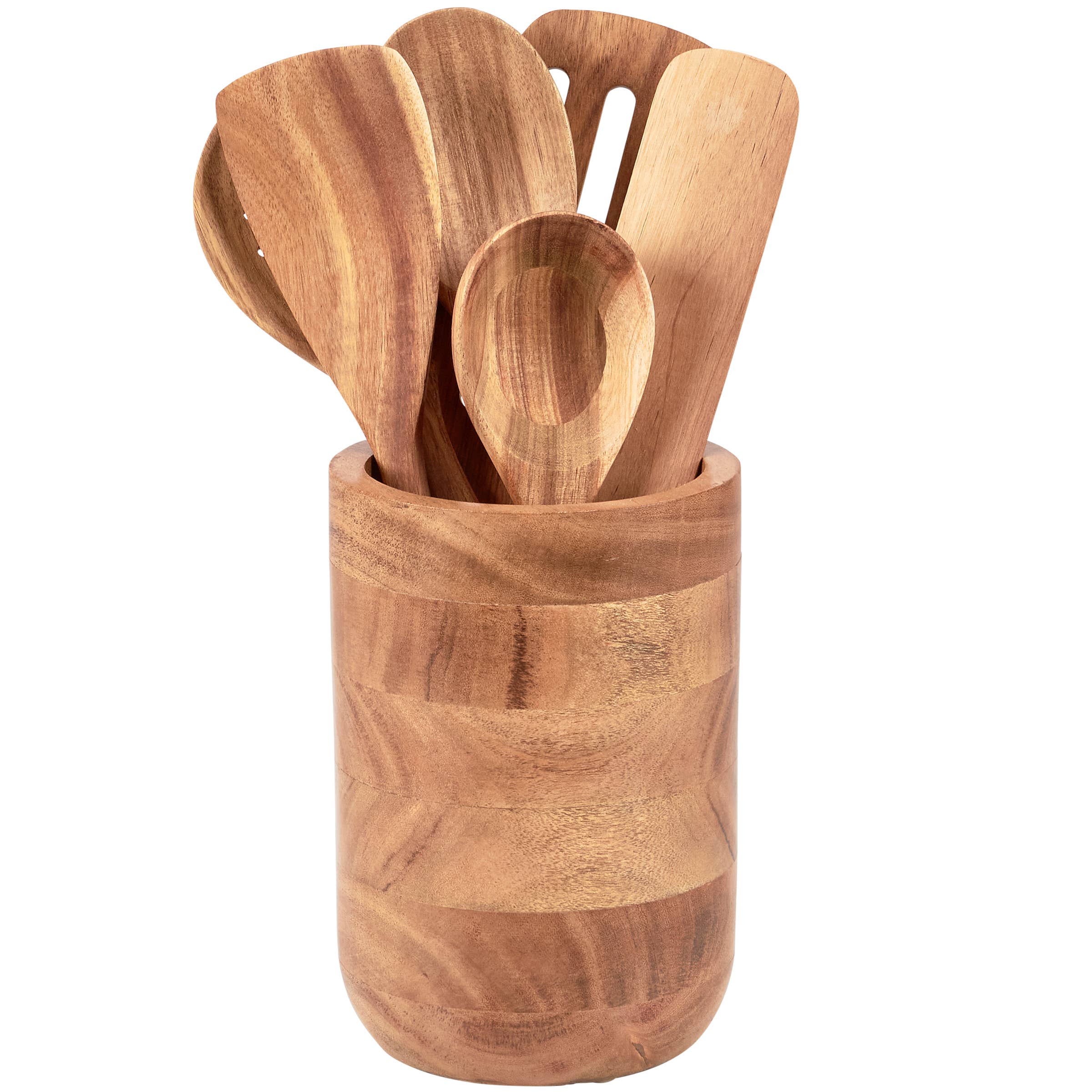 Primitives by Kathy - Acacia Wood Utensil Holder