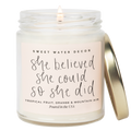 She Believed She Could 9 oz Soy Candle - Home Decor & Gifts