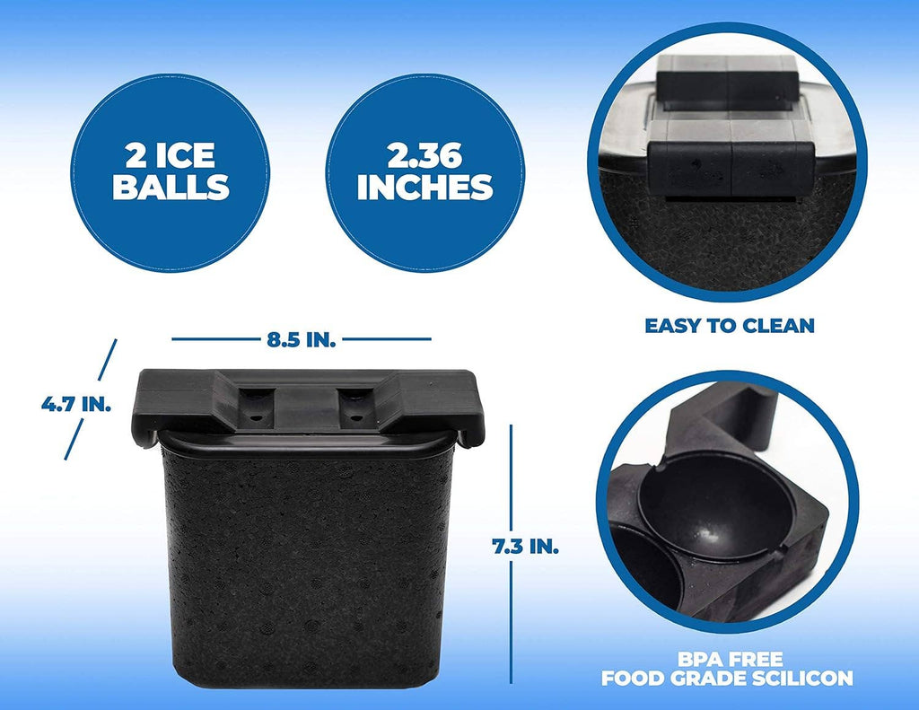 Premium Round Ice Cube Mold - 2 Cubes