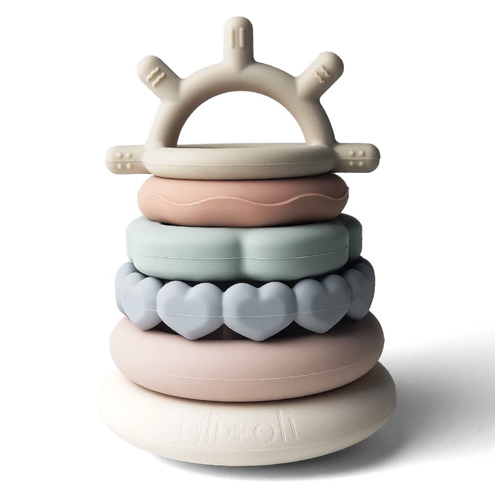 Silicone Stacking Ring Sensory Play Tower Toy (6-pc) Sun