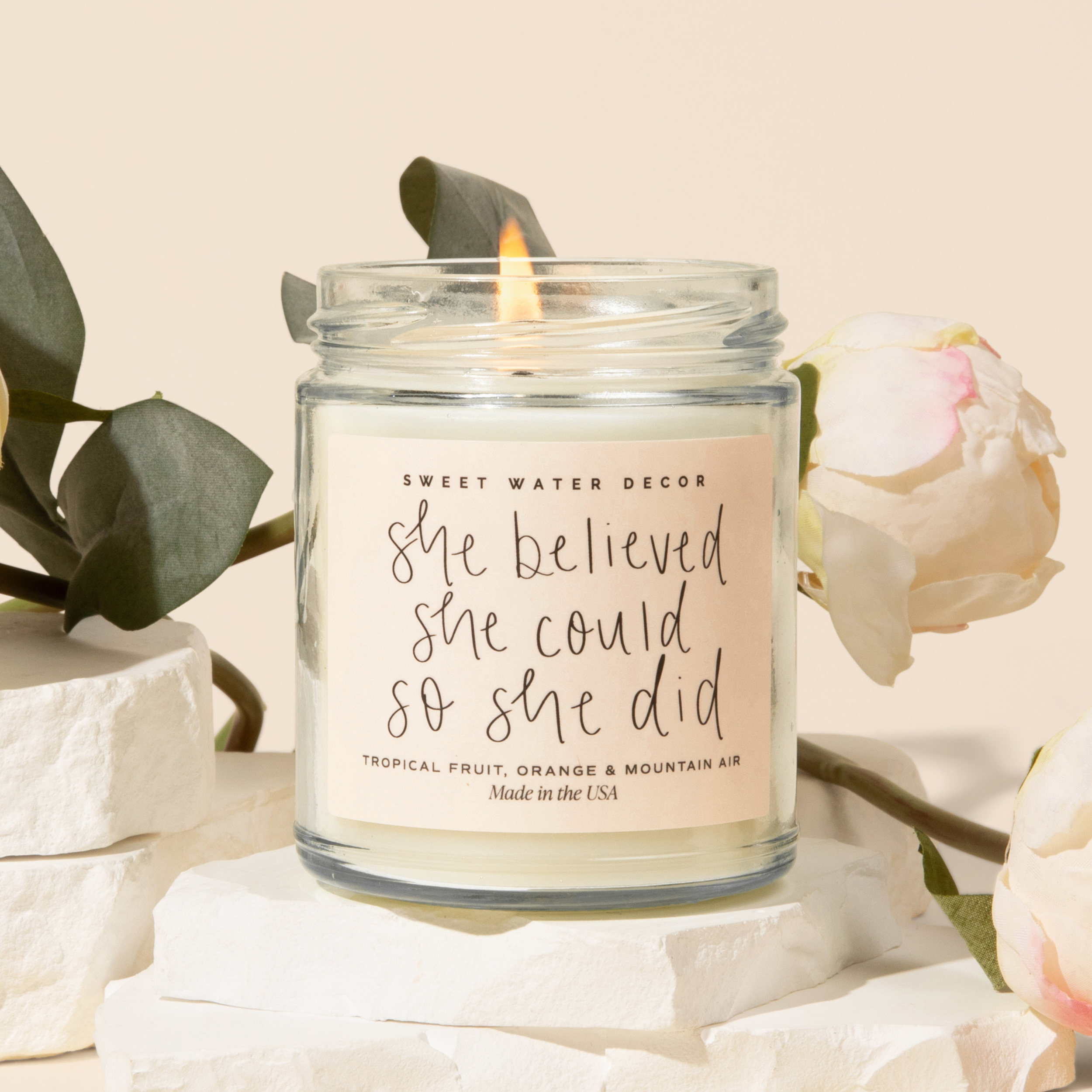 She Believed She Could 9 oz Soy Candle - Home Decor & Gifts