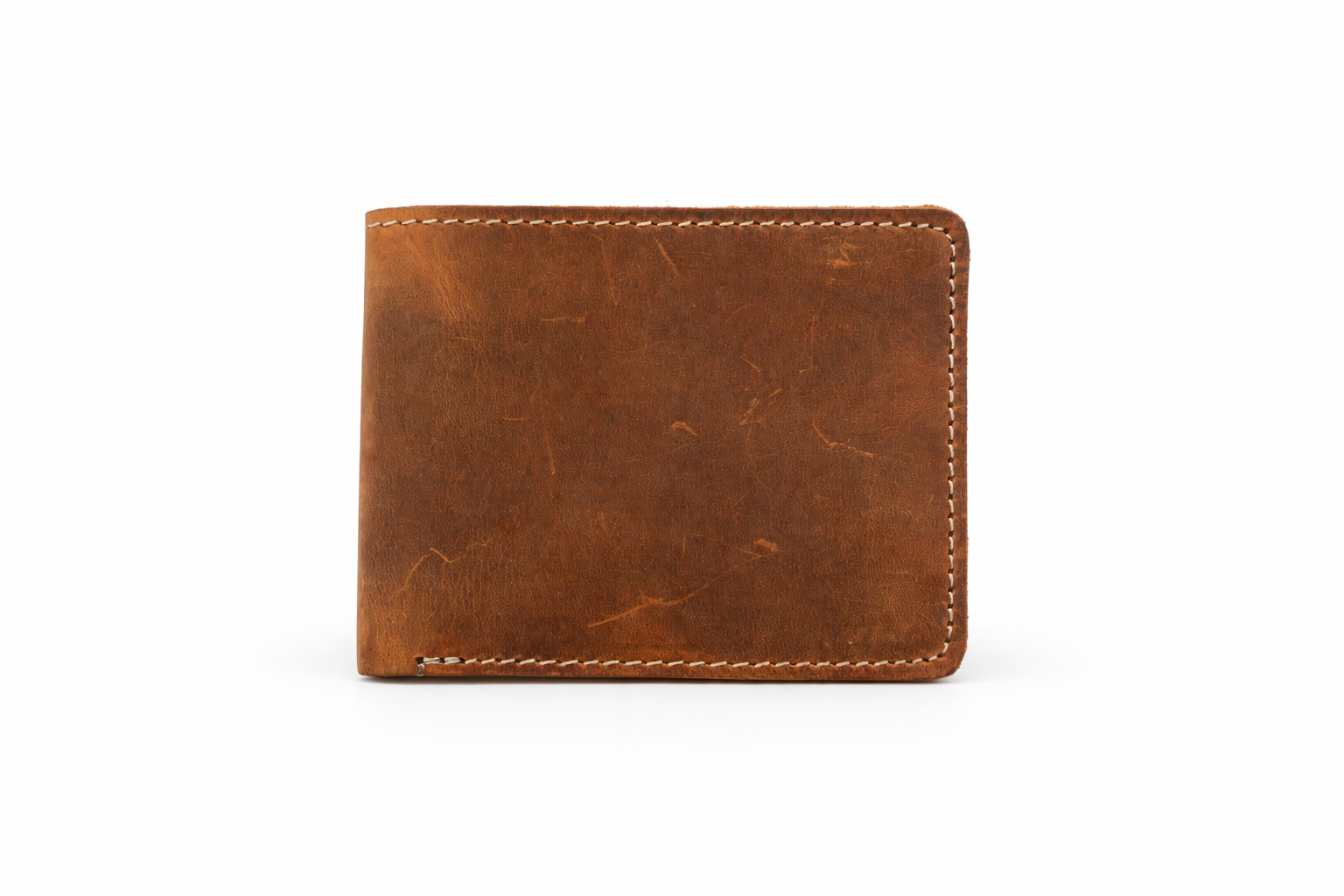 Men’s Leather Bifold Wallet: Brown