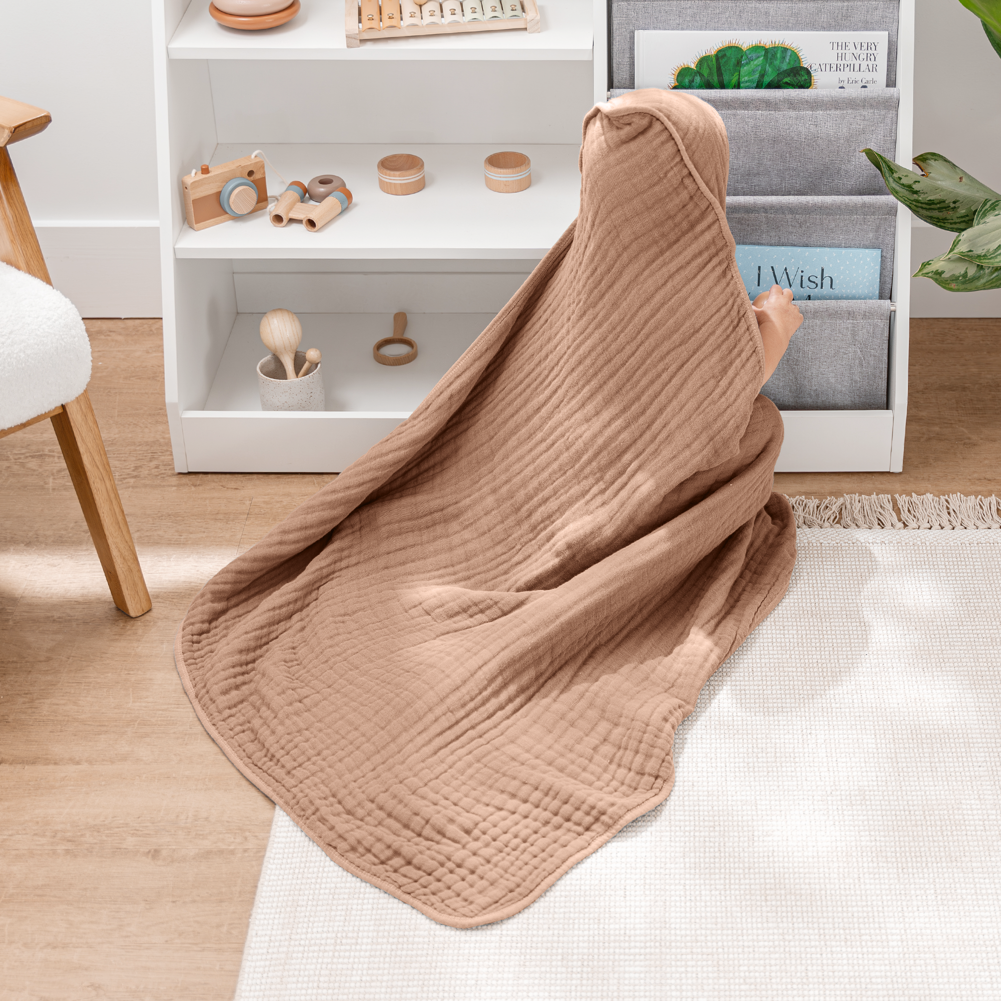 Hooded Baby Towel, Mauve and Blush / Pack of 2