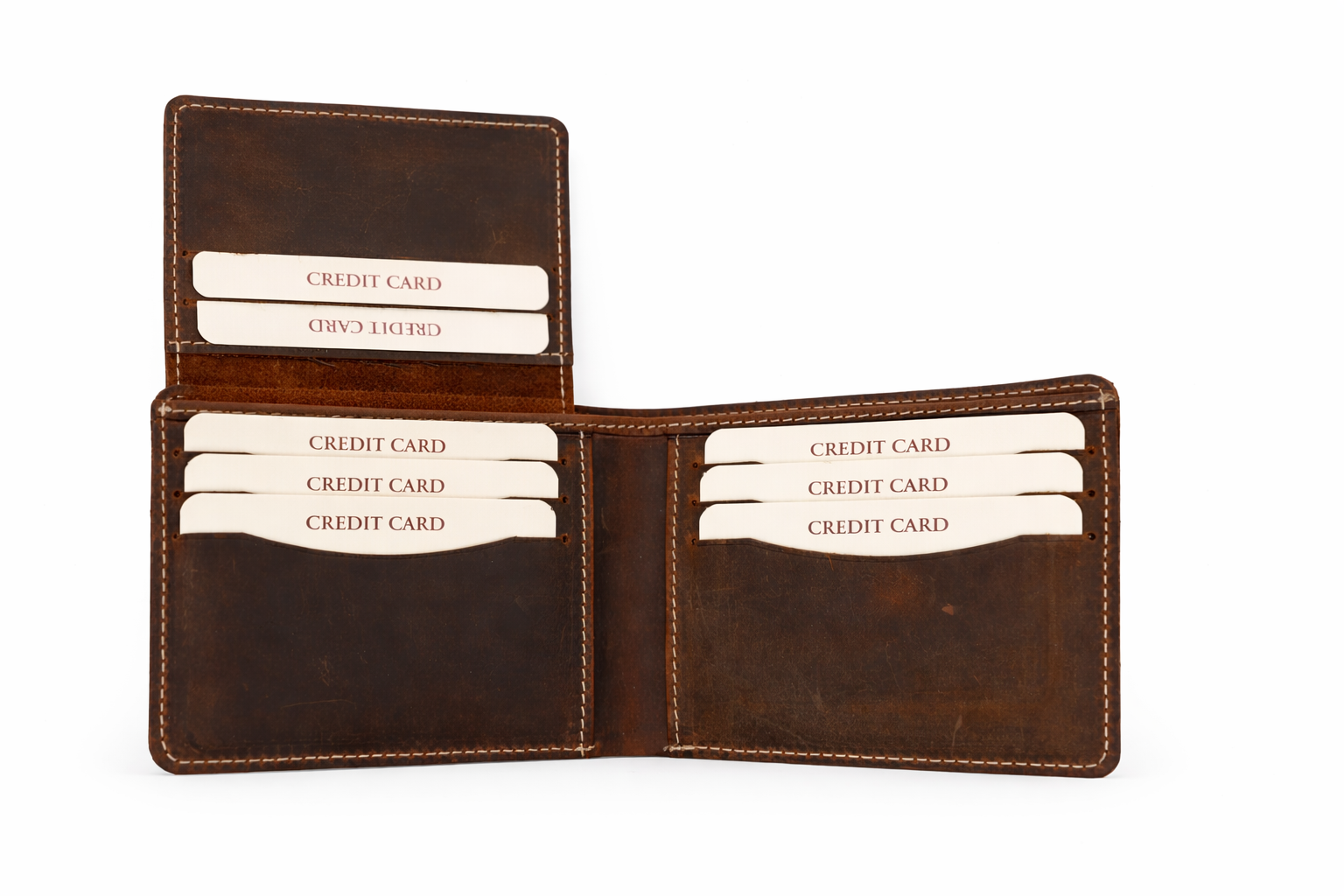 Men’s Leather Bifold Wallet: Brown