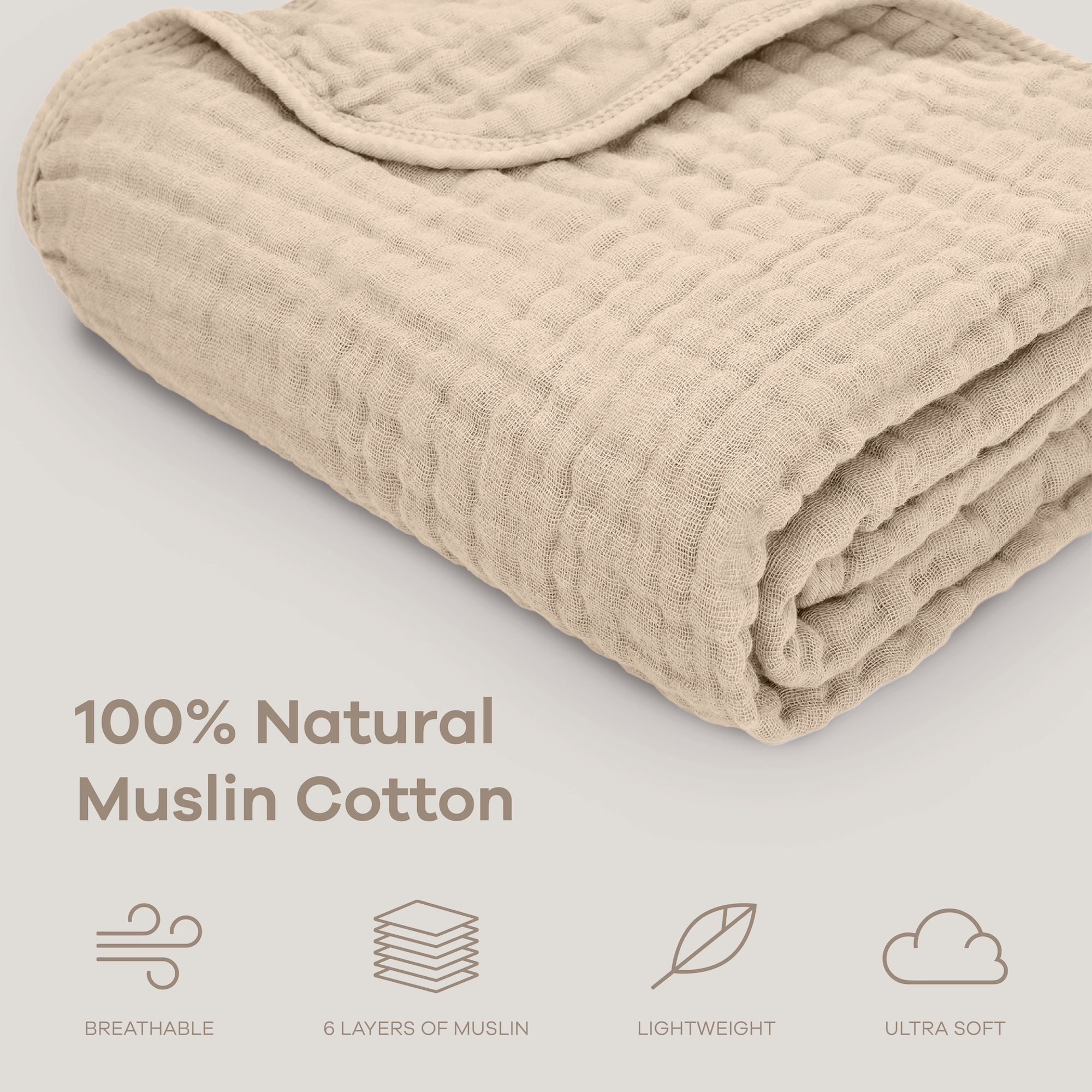 Muslin Baby Blanket: Heather Blue