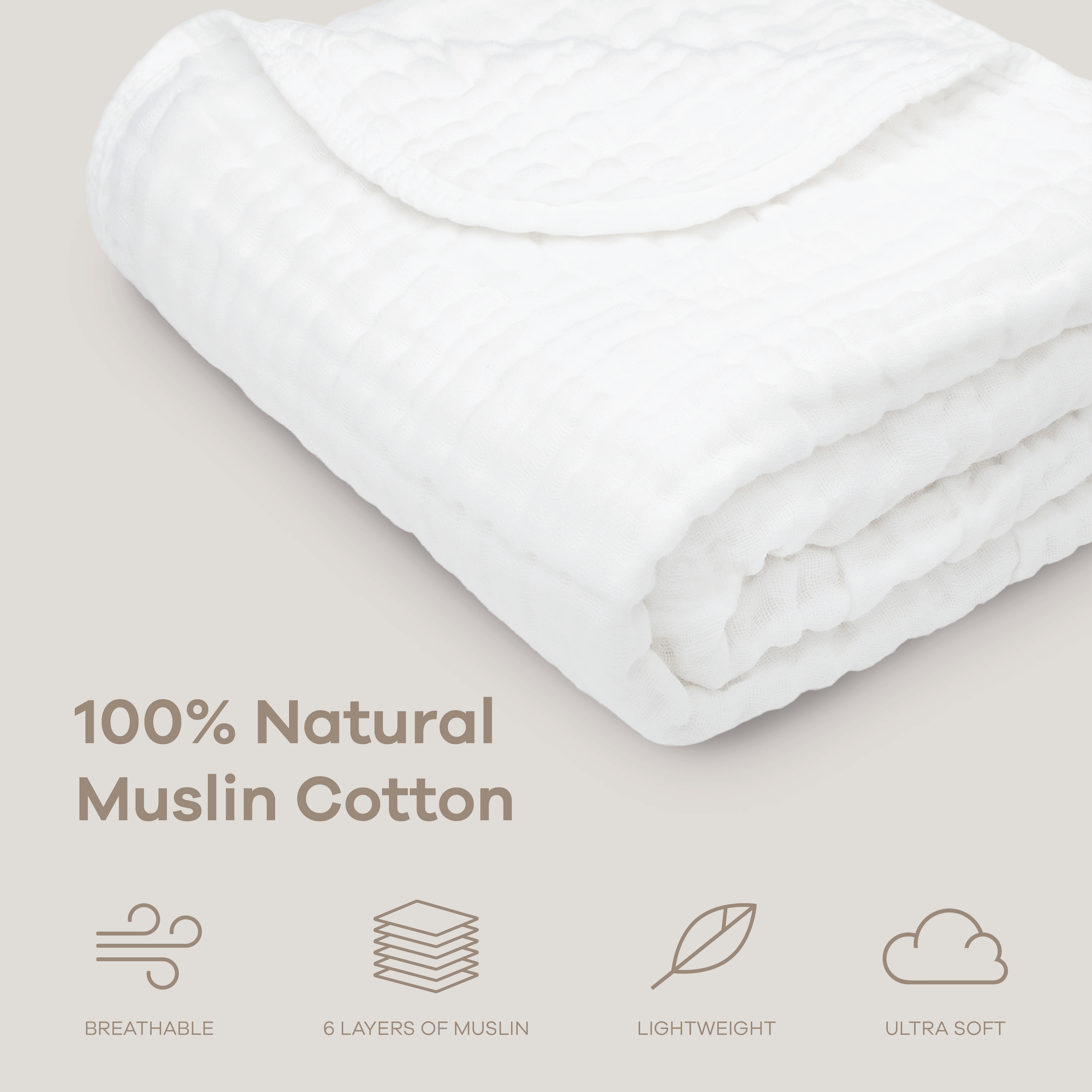 Muslin Baby Blanket: Heather Blue