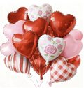 18 Inch Valentine's Day Pink Red and White Foil Heart Balloons