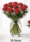 18 Rose Bouquet All Red - Valentine's Day