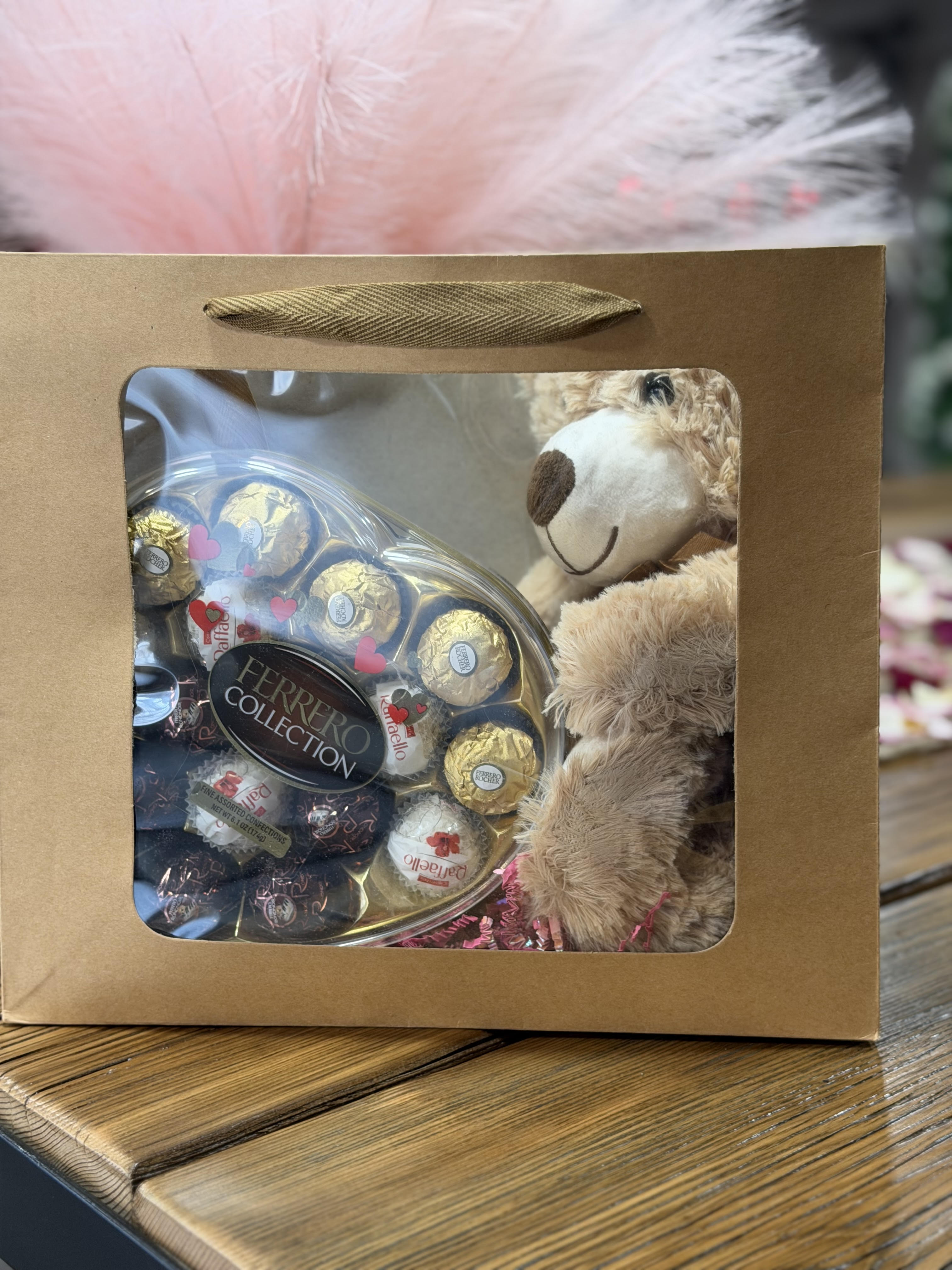 Valentine's Day Gift Bag (Bear, Bud Vase & Chocolates)