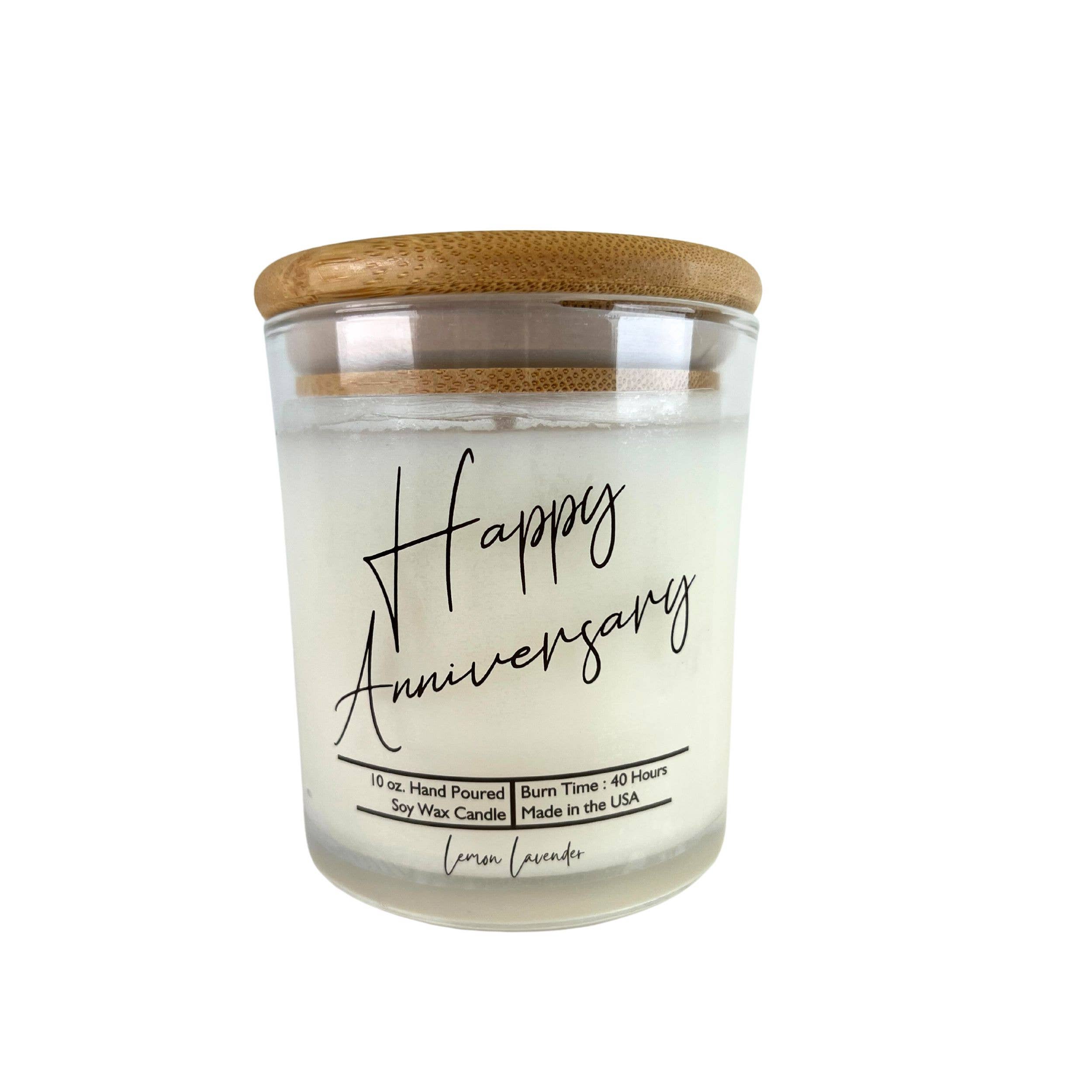 Happy Anniversary Gift Candles- Soy Wax Candle Gifts: Cinnamon Vanilla