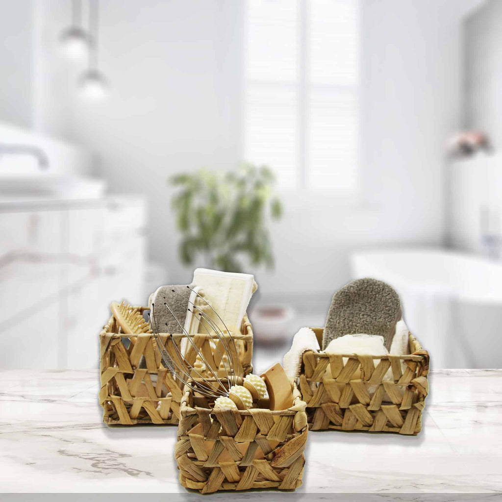 Large Wicker Basket - Rectangular Water Hyacinth Baskets