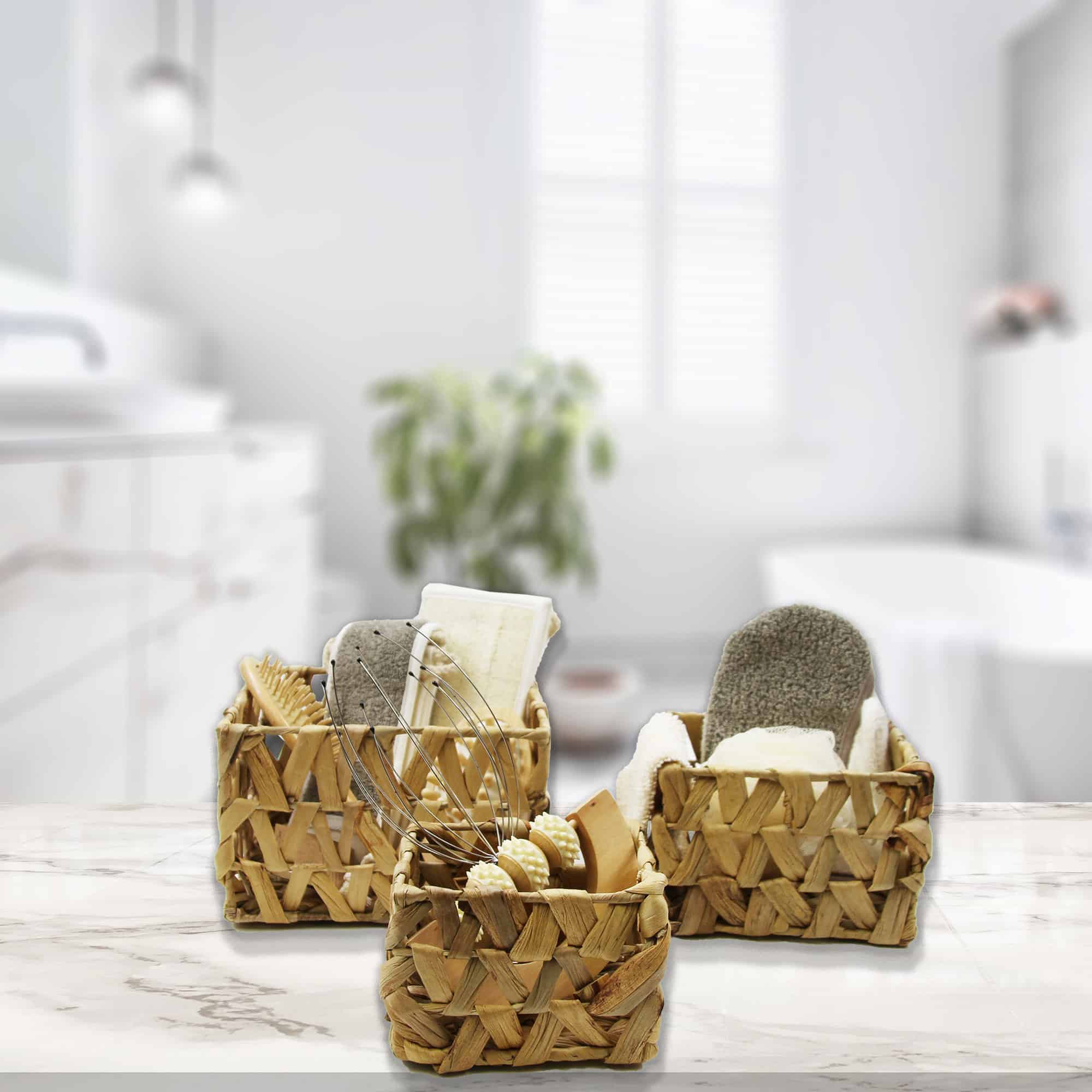 Large Wicker Basket - Rectangular Water Hyacinth Baskets
