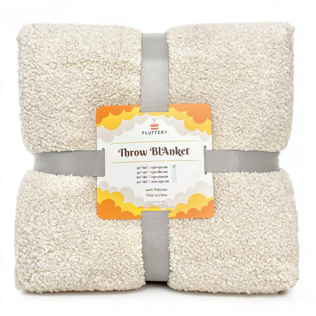 FLUFFERY - Stripe Fleece Throw – Ultra Plush Ribbed Blanket with 1.6" Wide Channel Texture