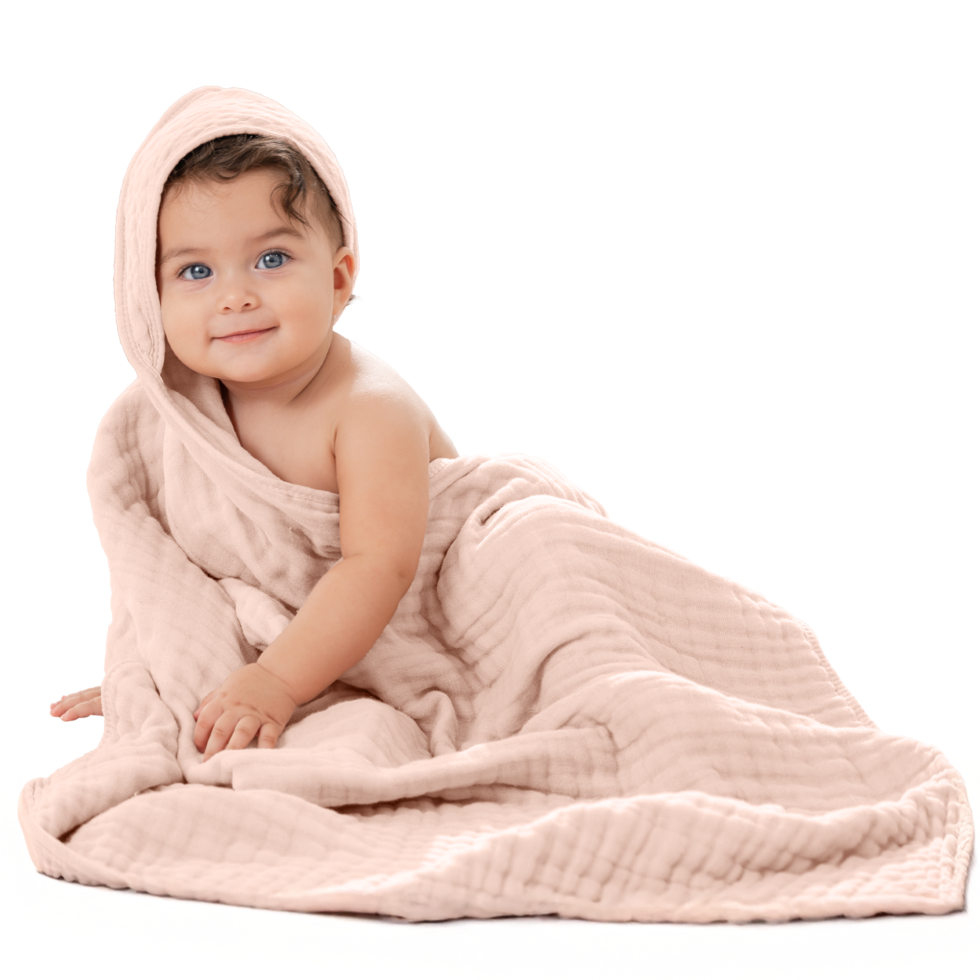 Hooded Baby Towel, Mauve and Blush / Pack of 2