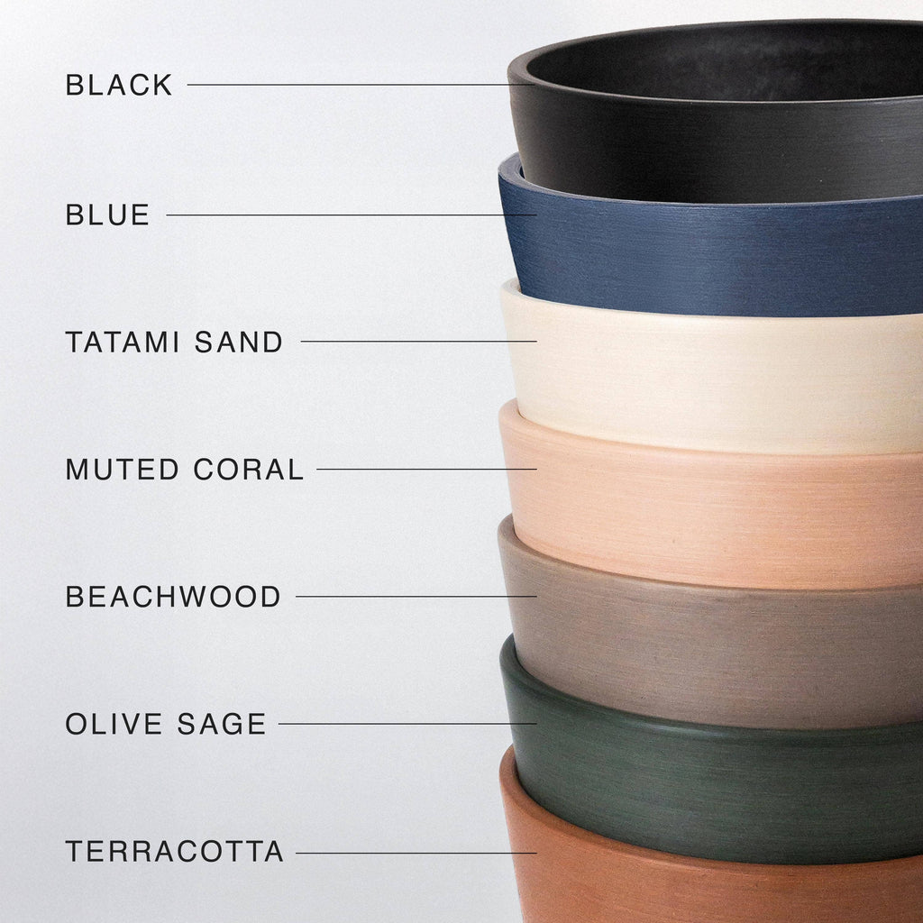 Beachwood - 7" Tapered Signature Planter Pot & Saucer Set