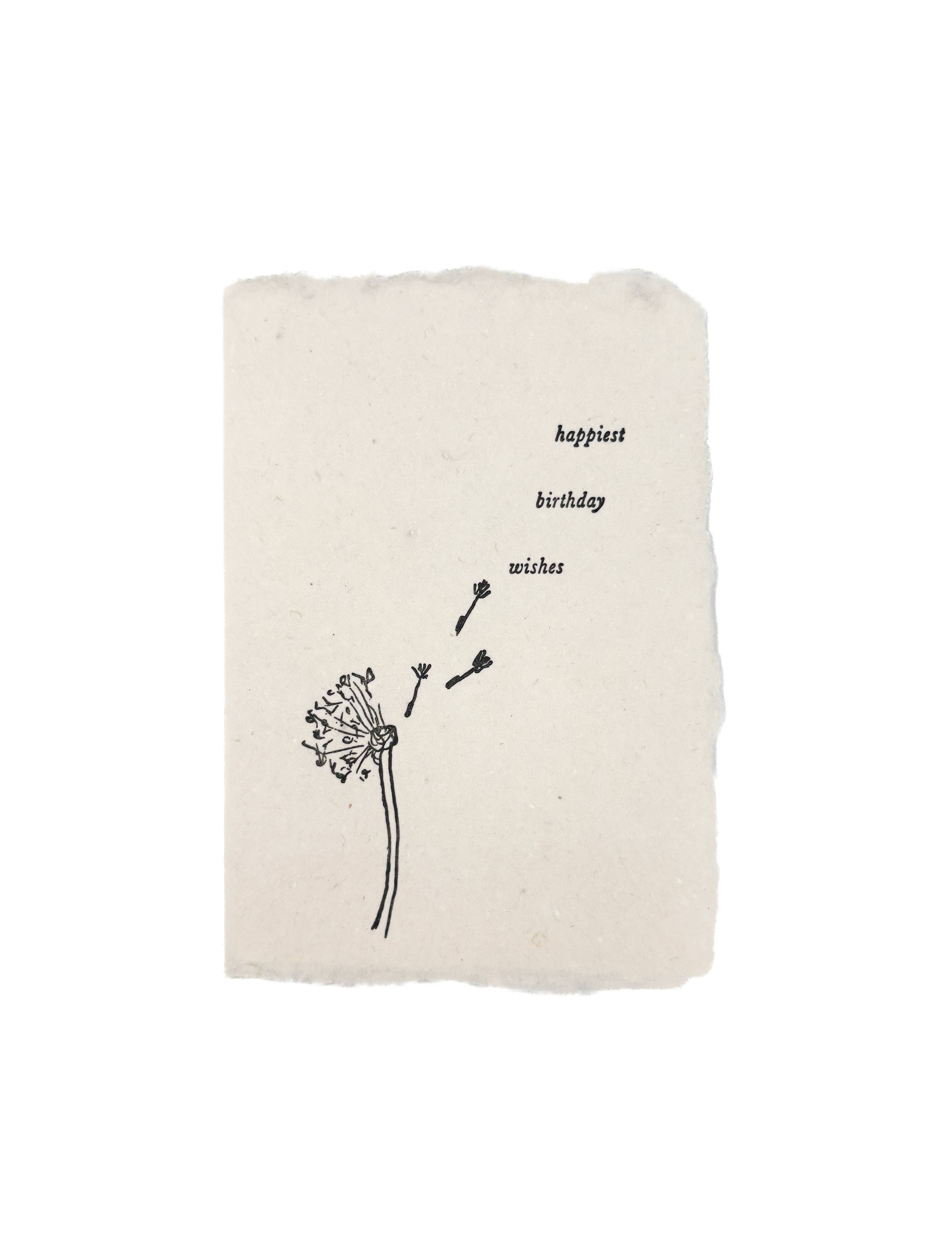 farmette - Happiest birthday wishes dandelion card