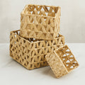 Large Wicker Basket - Rectangular Water Hyacinth Baskets