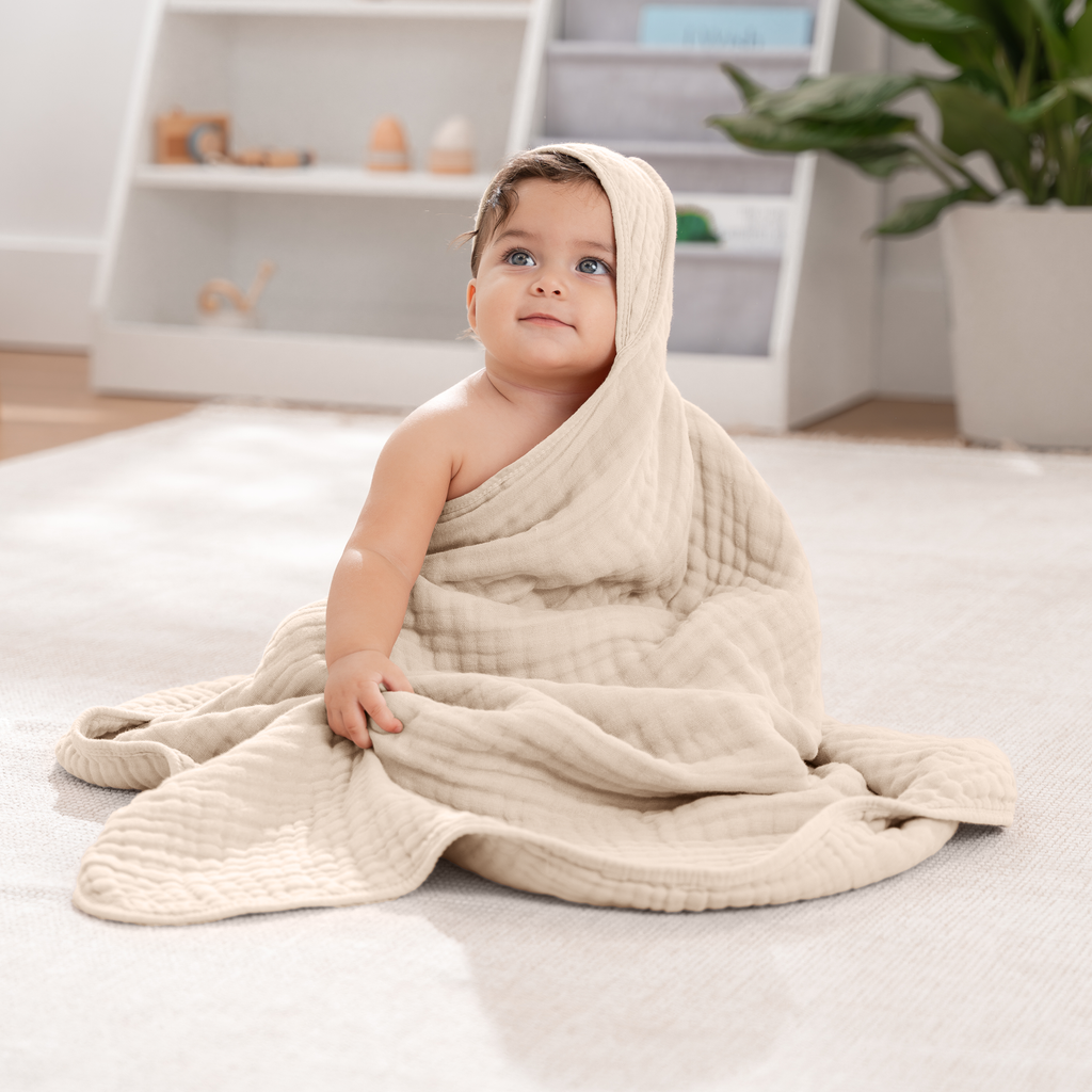 Hooded Baby Towel, Cedar and Sand / Pack of 2