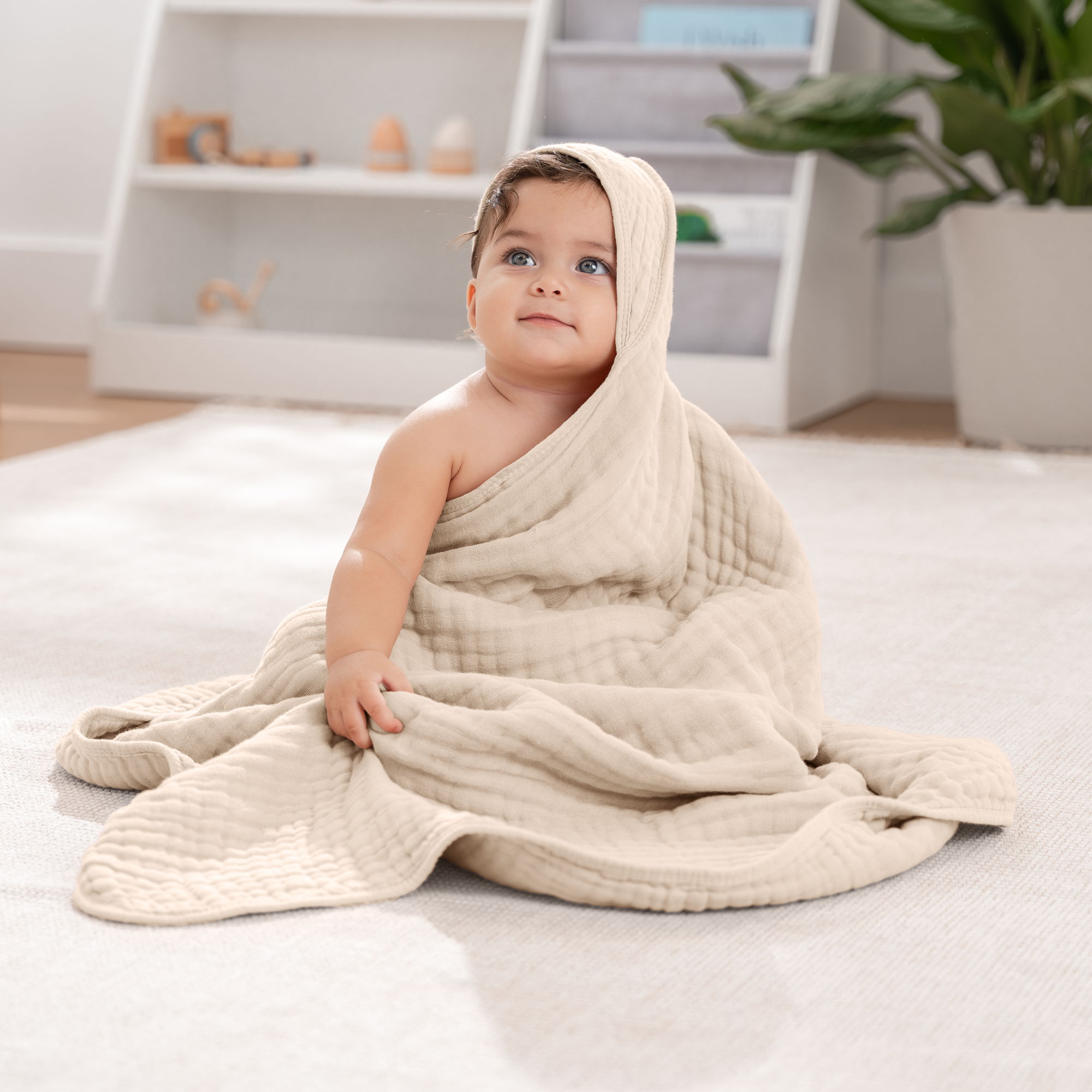 Hooded Baby Towel, Cedar and Sand / Pack of 2
