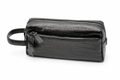 Genuine Leather Dopp Kit: Croco Black